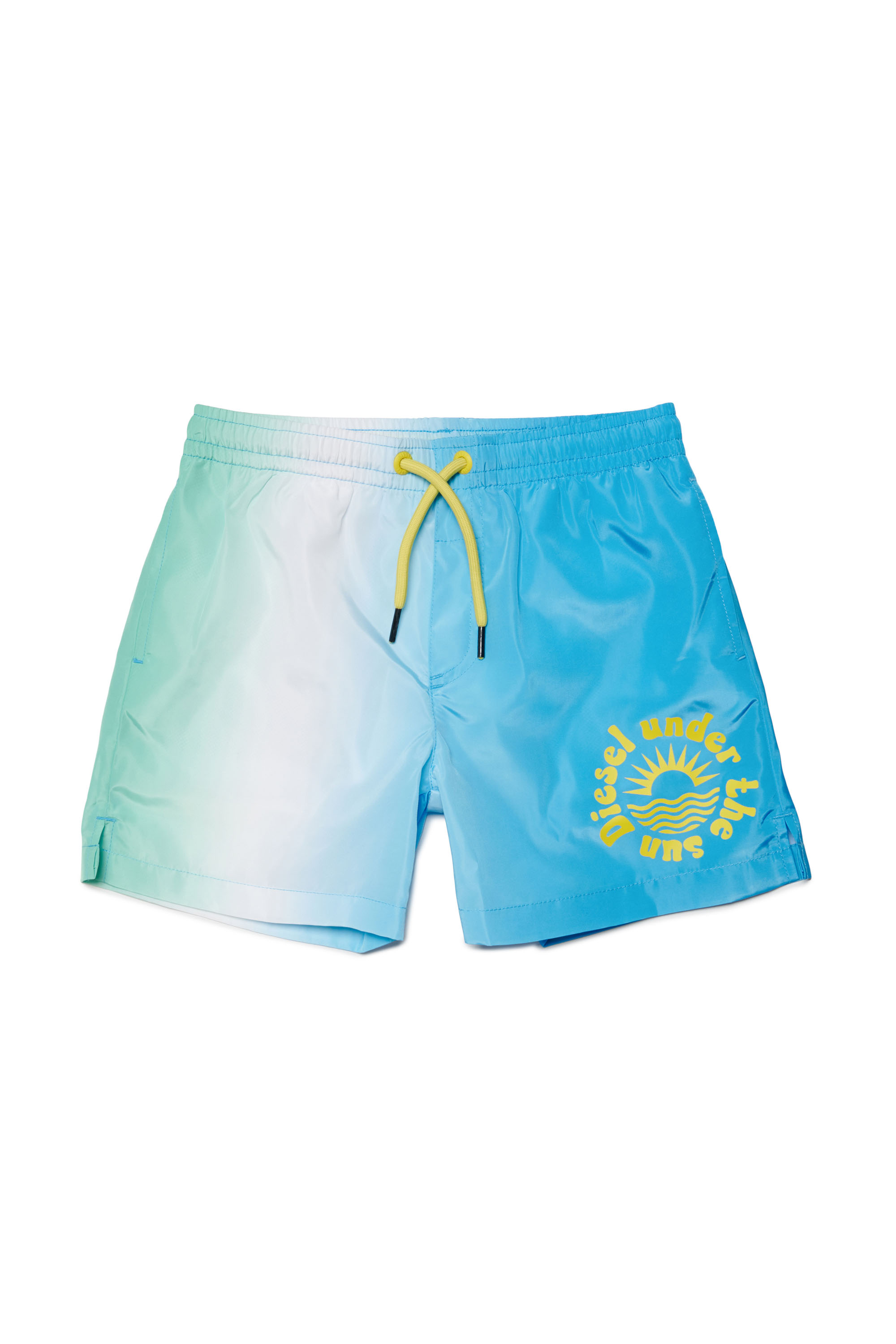 Diesel - MLUC, Man Tie-dye swim shorts with sun print in Blue - Image 1