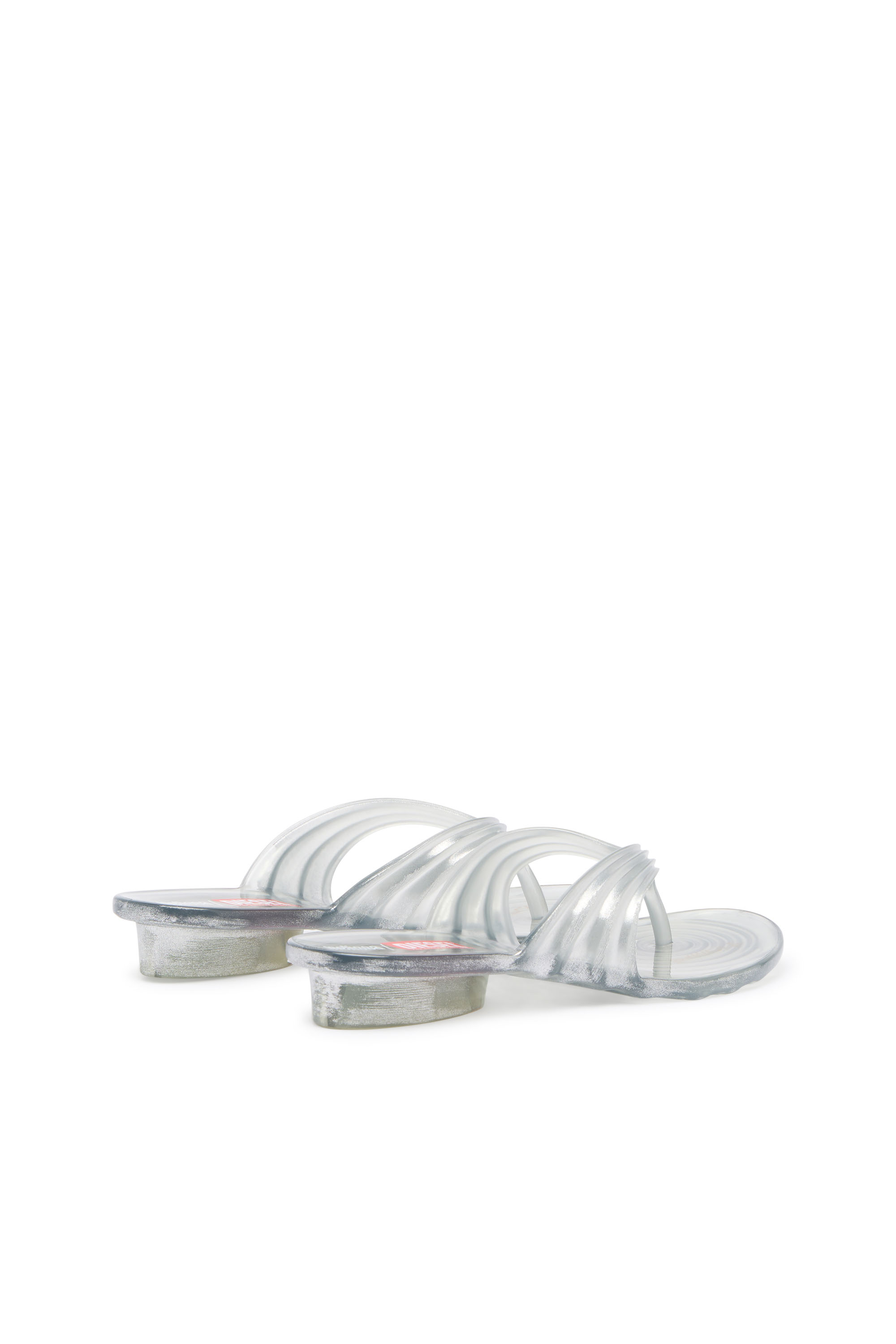Diesel - MELISSA QUANTUM THONG, Damen K&uuml;nstlerisch gestaltete Flip-Flops aus Melflex&reg; in Silber - 4