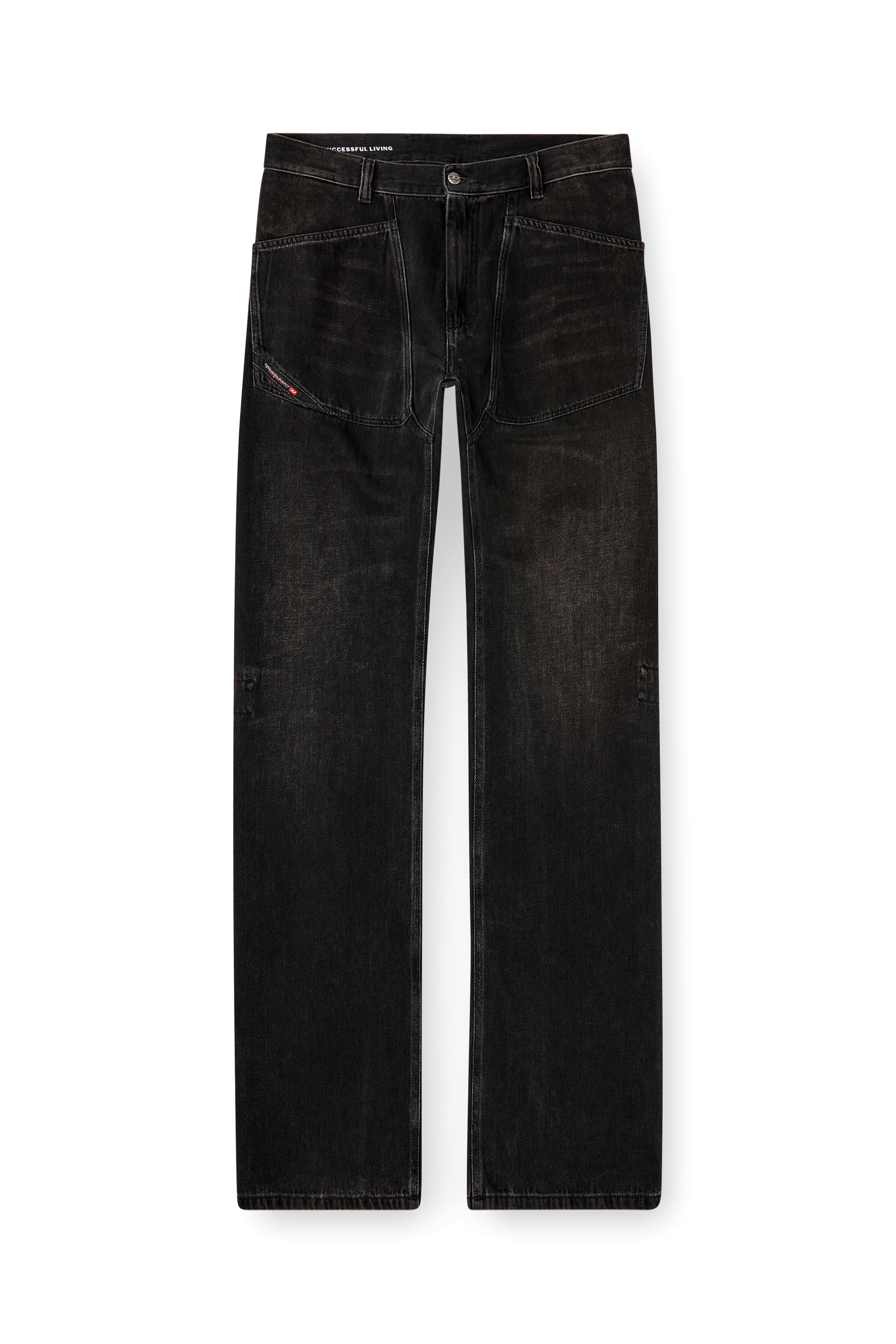 Diesel - Herren Relaxed Jeans D-Zeta 09J96, Schwarz/Dunkelgrau - 3