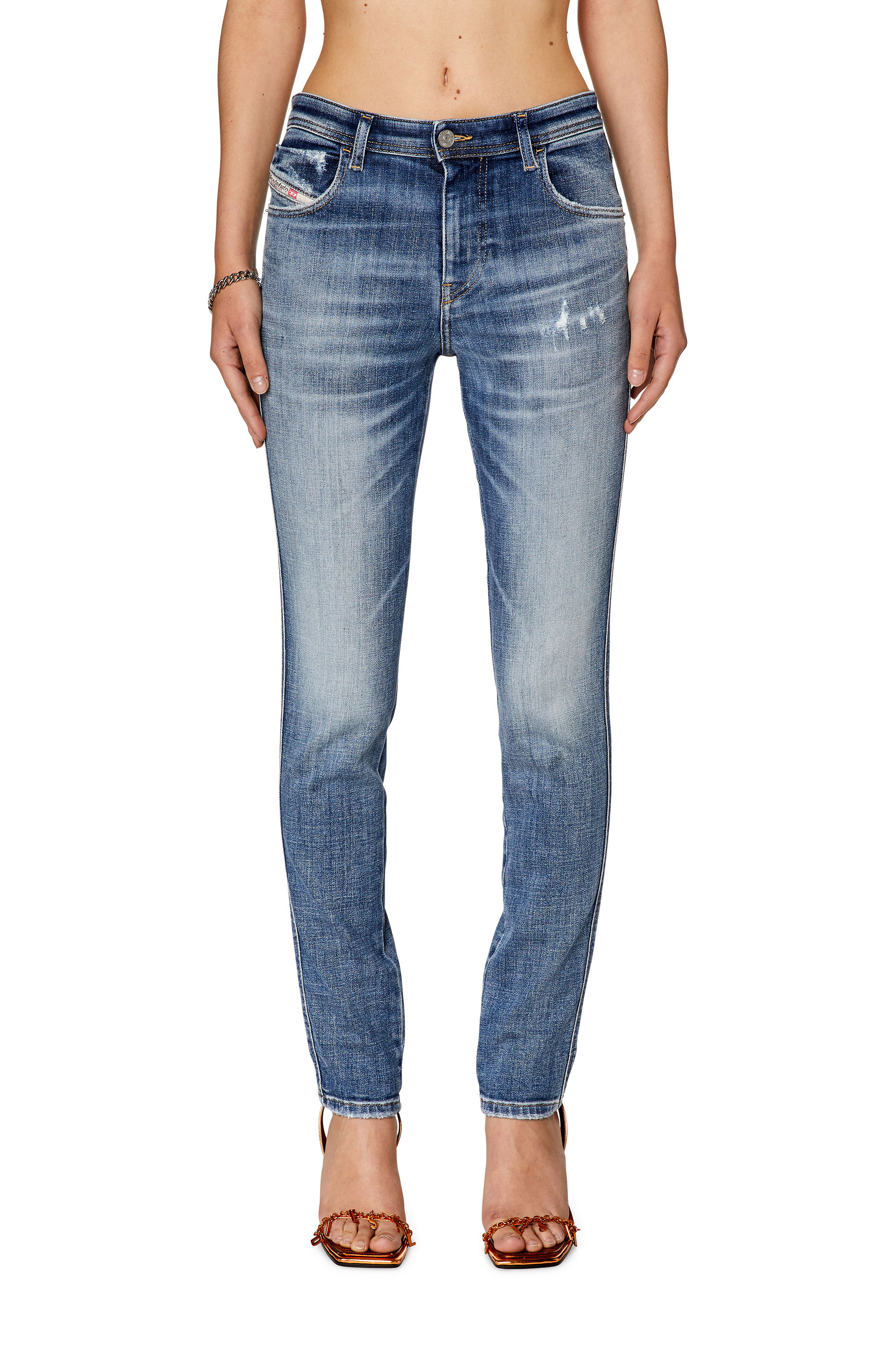 Diesel - Skinny Jeans 2015 Babhila 09G35, Mittelblau - Image 2