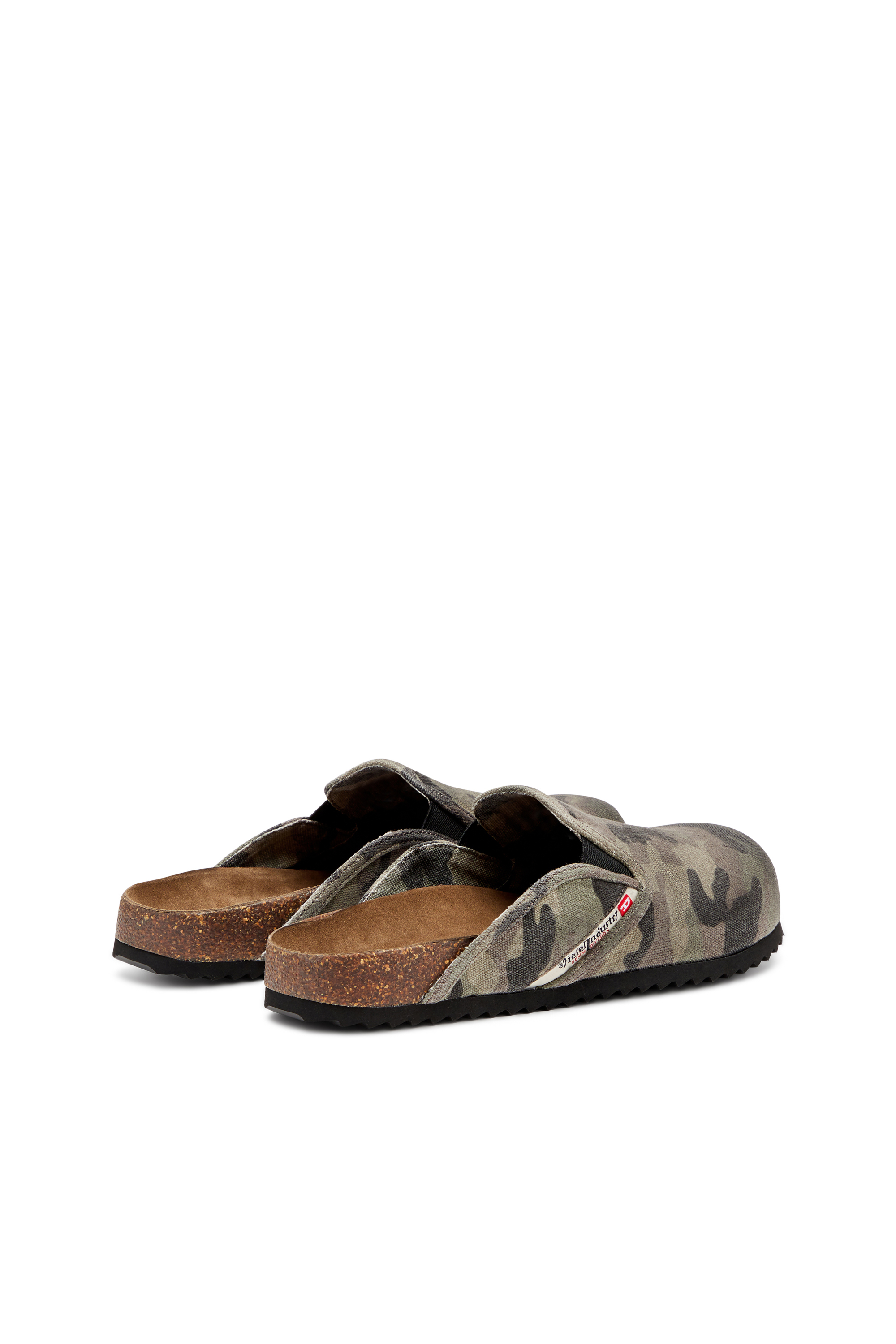 Diesel - D-WOODSTOCK SLIP-ON, Herren Pantoletten aus Camouflage-Canvas in Armeegrün - 3