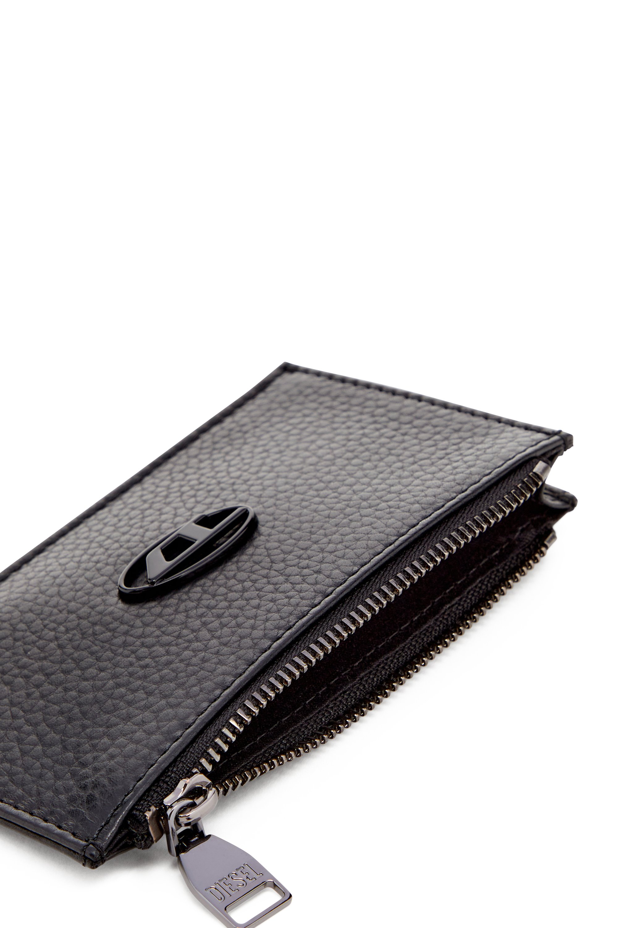 Diesel - HISSU EVO CARD HOLDER III, Herren Flat card holder in grainy leather in Schwarz - 3