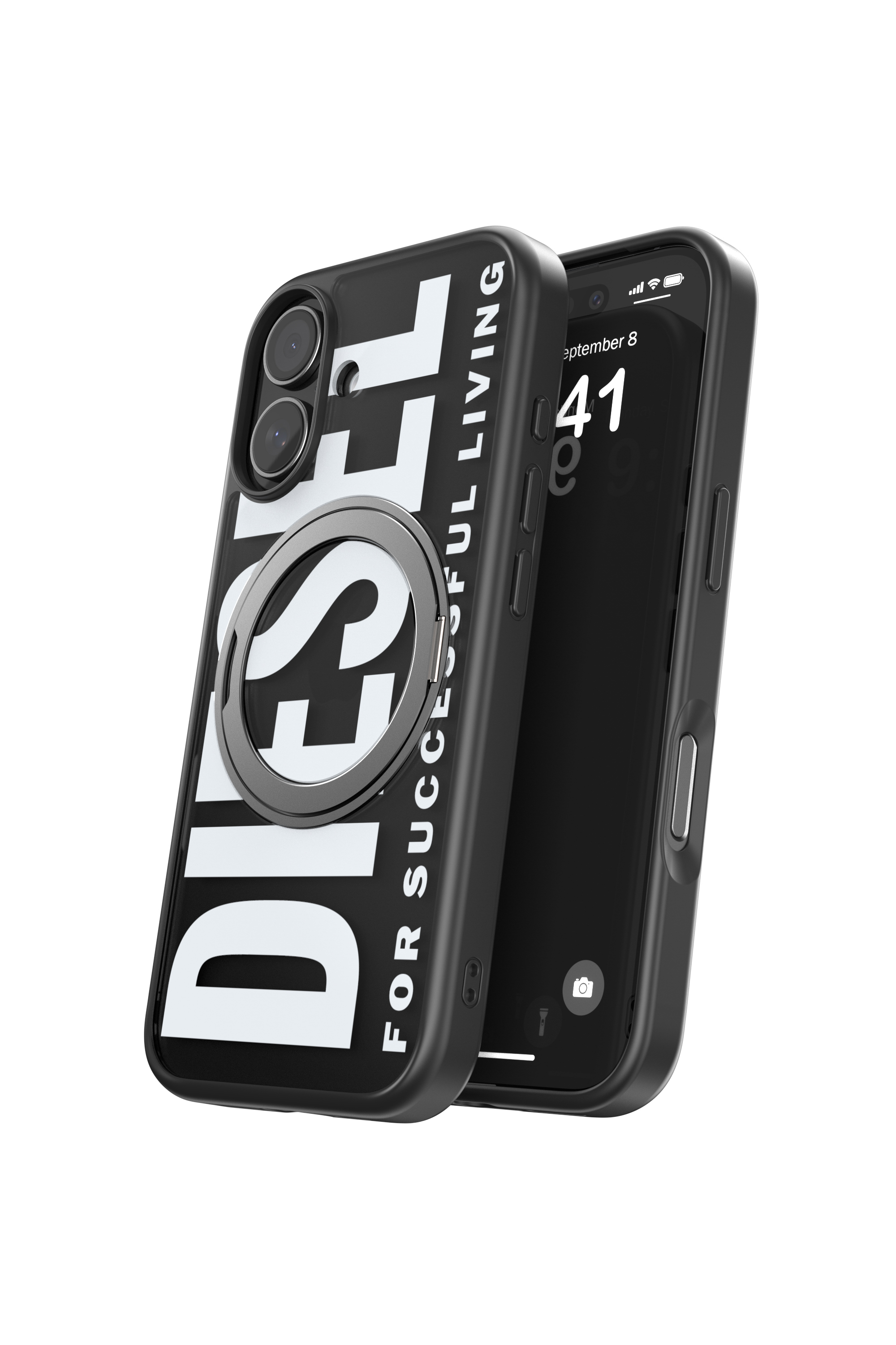 Diesel - 60403 RING STAND CASE, Unisex Ringstand-Magsafe Case für iPhone 17 in Schwarz - 3
