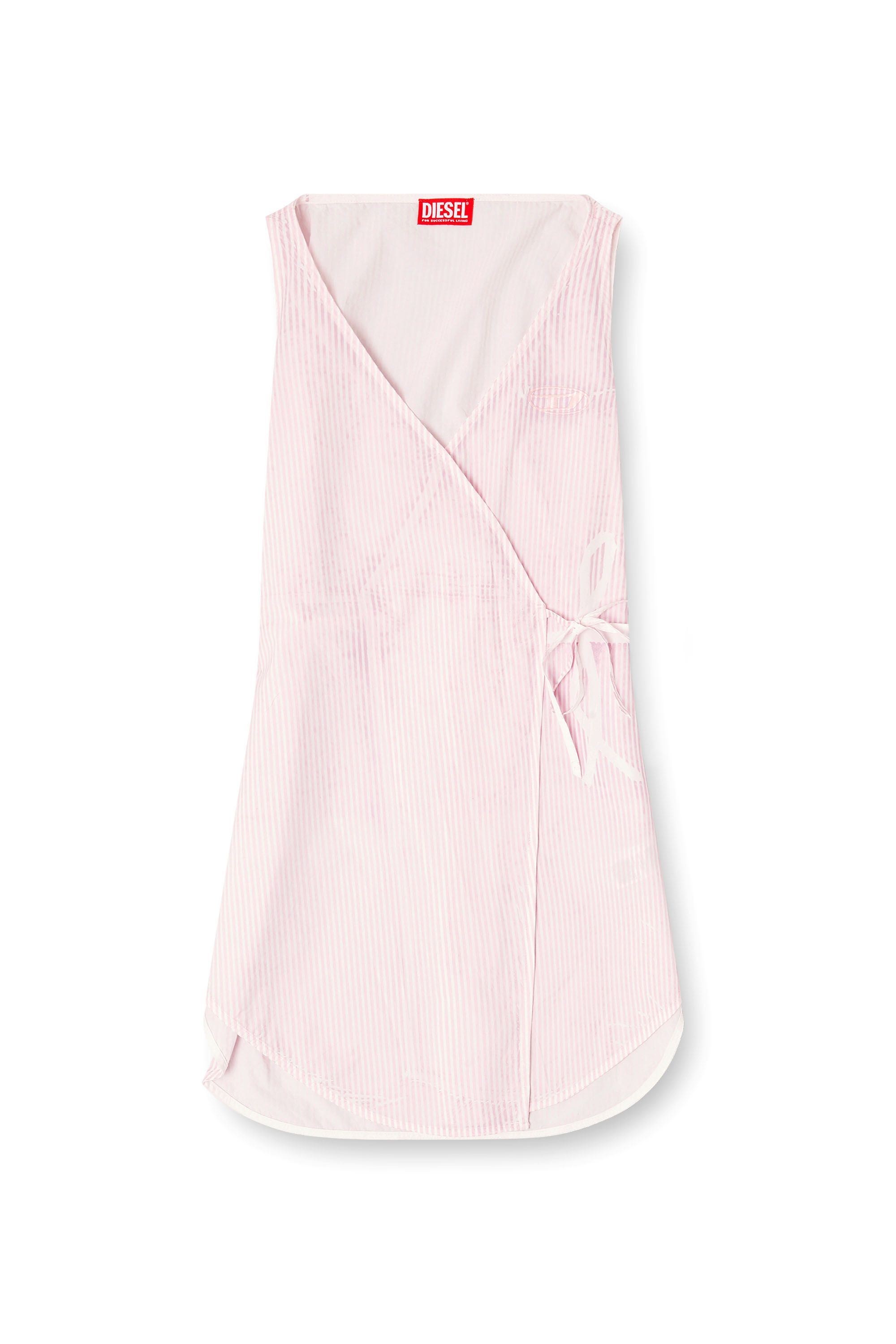 Diesel - D-ELPHOS-SL, Damen Popeline-Minikleid mit Nadelstreifen in Rosa - 1