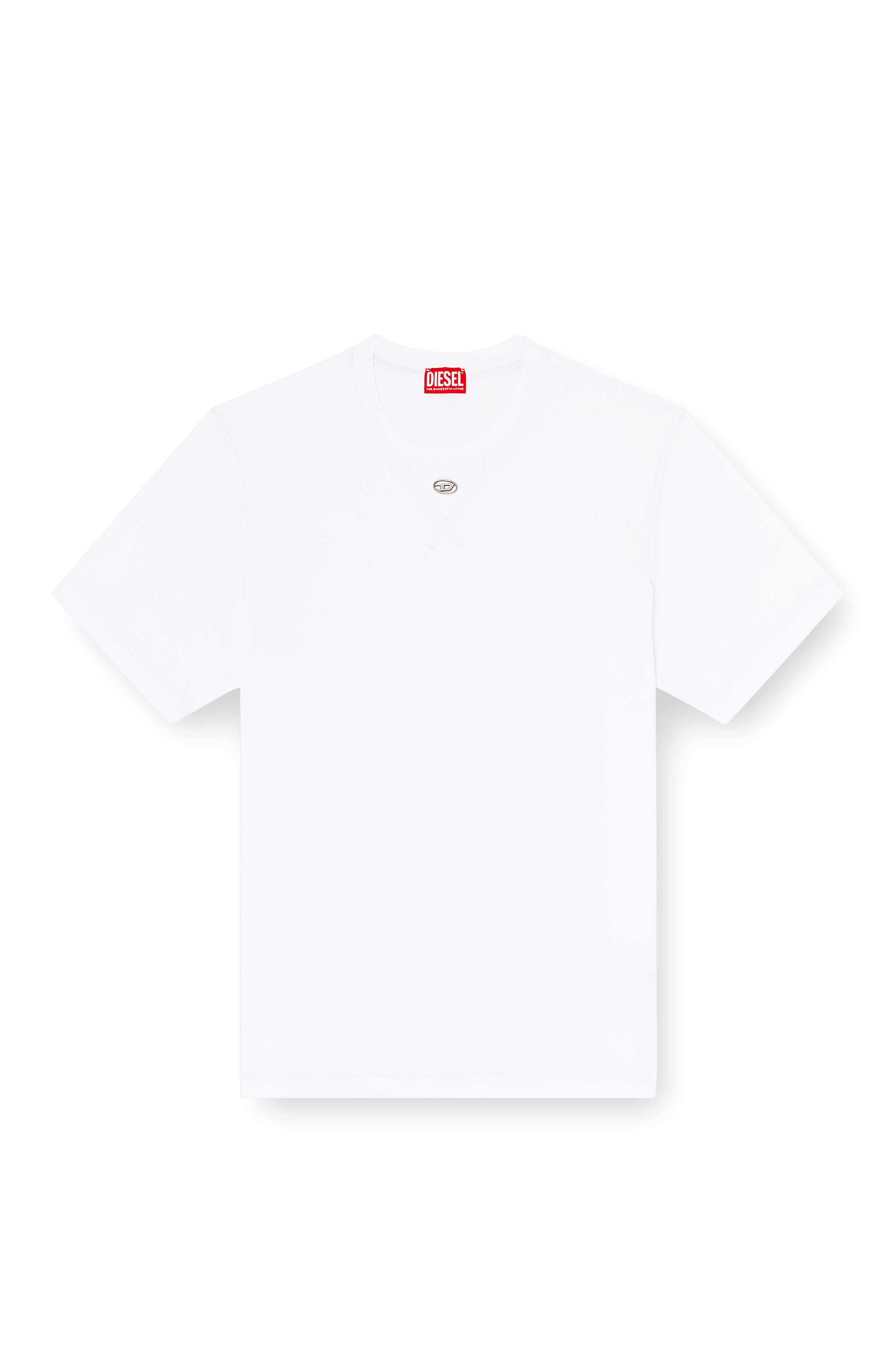 Diesel - T-MADJUST-TR, Herren Reguläres T-Shirt mit Rundhalsausschnitt und ovalem D in Weiß - 2