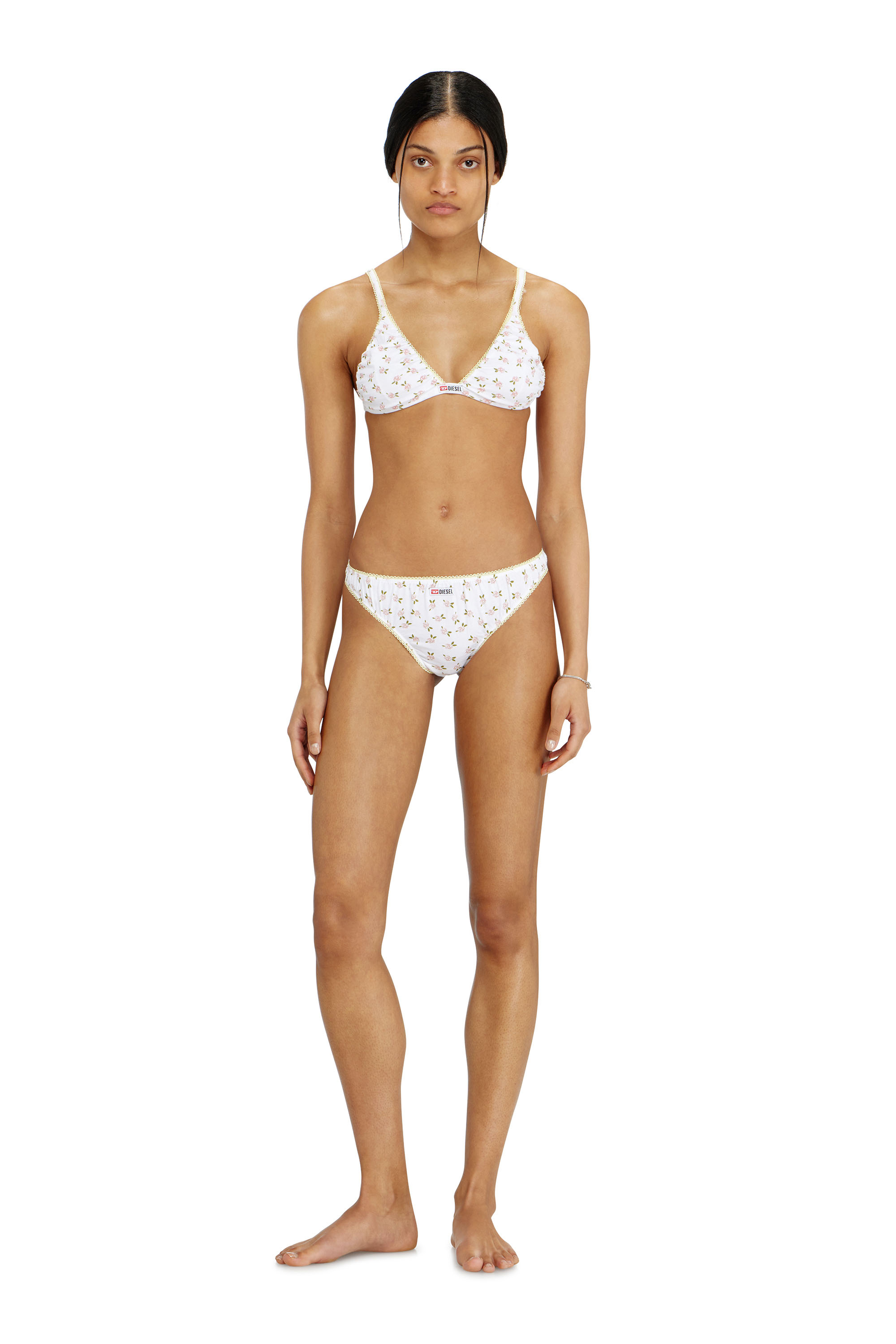 Diesel - JANA-D-CORE, Damen Triangel-BH aus Baumwolle mit all-over Blumenprint in Wei&szlig; - 2