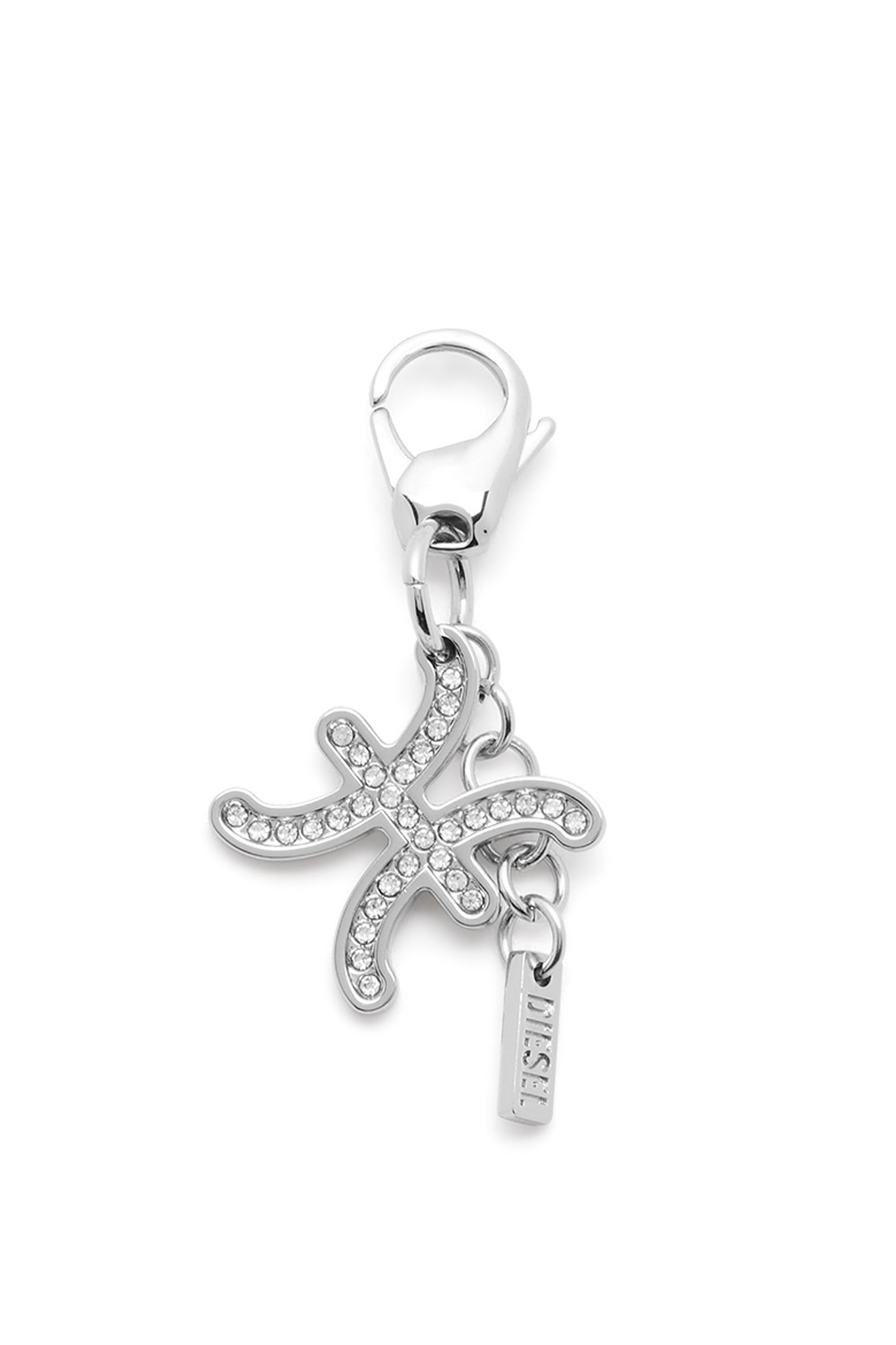 Diesel - CHARM PISCES, Unisex Metall-Fische-Anh&auml;nger mit Strasssteinen in Silber - 1