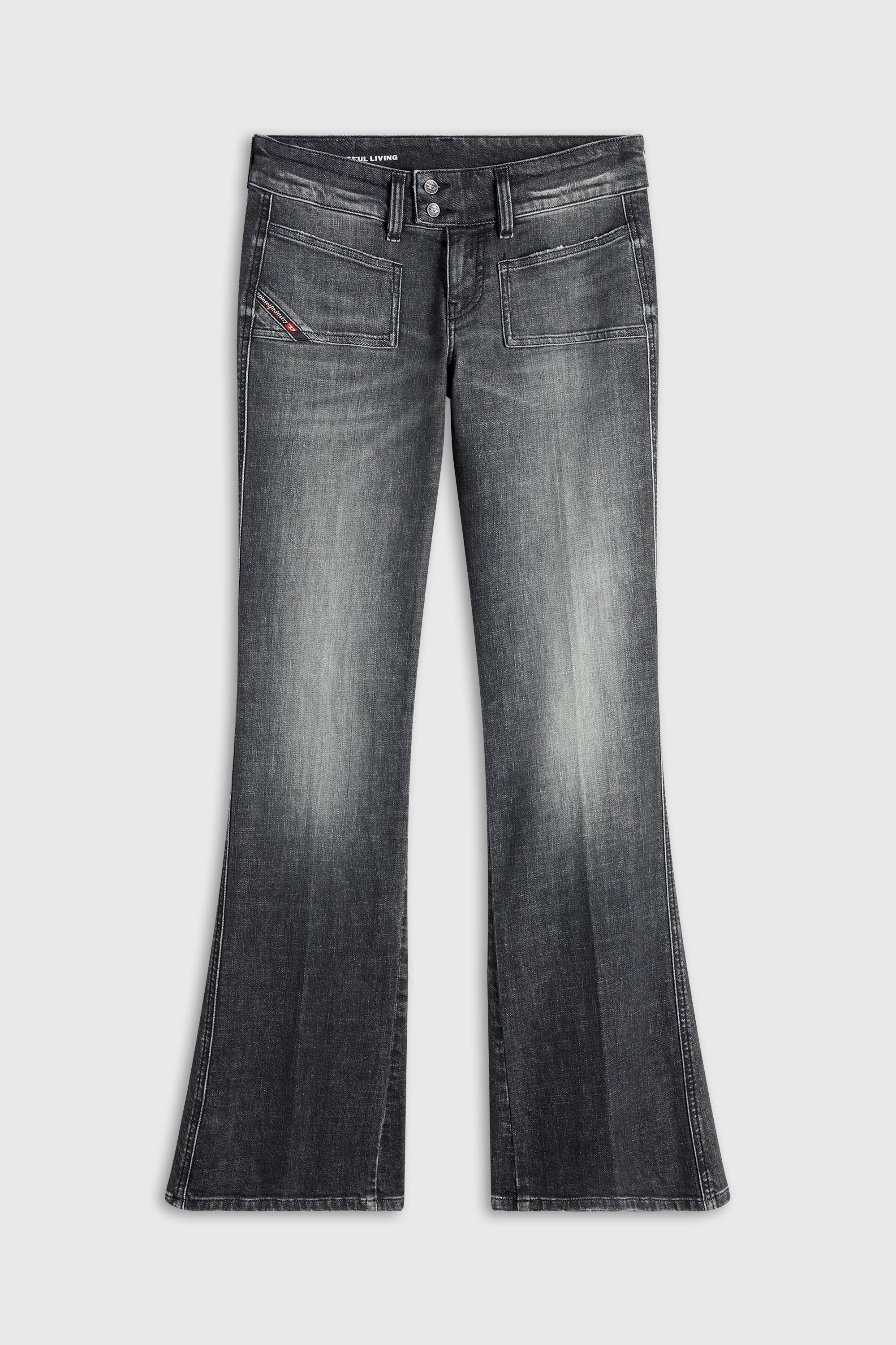 Diesel - Damen Bootcut Jeans D-Hush 0CIAU, Schwarz/Dunkelgrau - 6