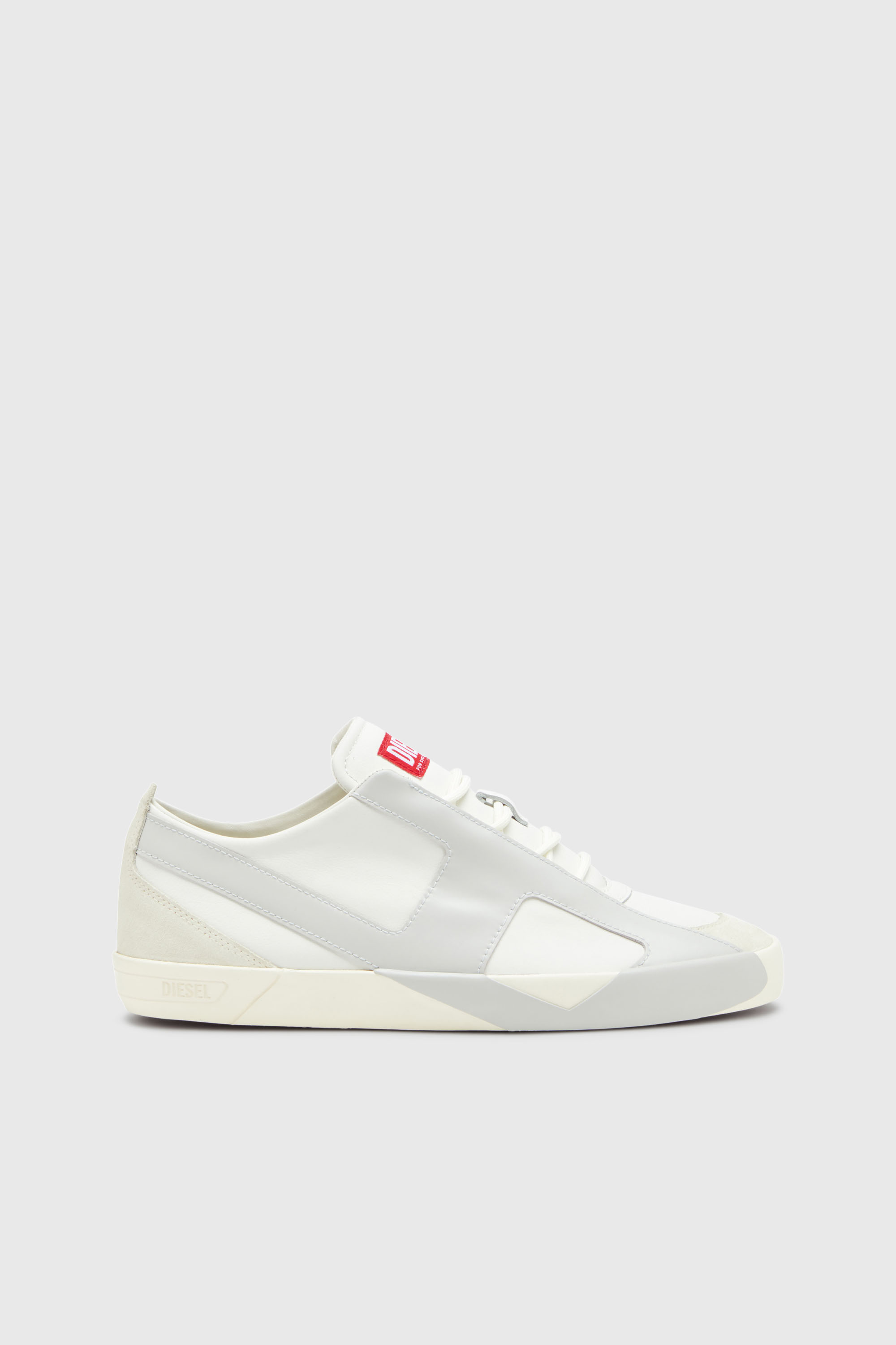 Diesel - S-SLANTE-D LOW, Herren S-Slante-D-Sneaker aus Wildleder und Leder mit D-Logo in Weiss/Grau - 1
