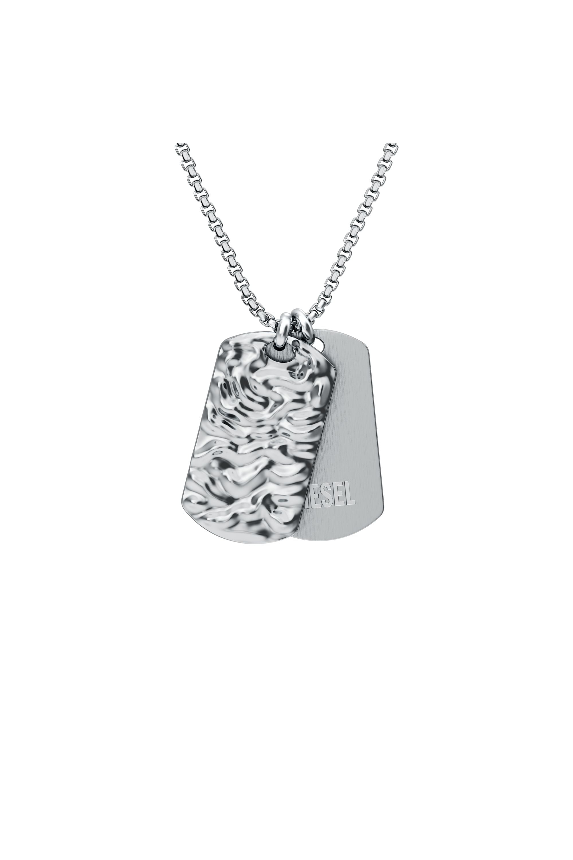 Diesel - DX1735040, Unisex Dog-Tag-Halskette aus Edelstahl in Silber - 2