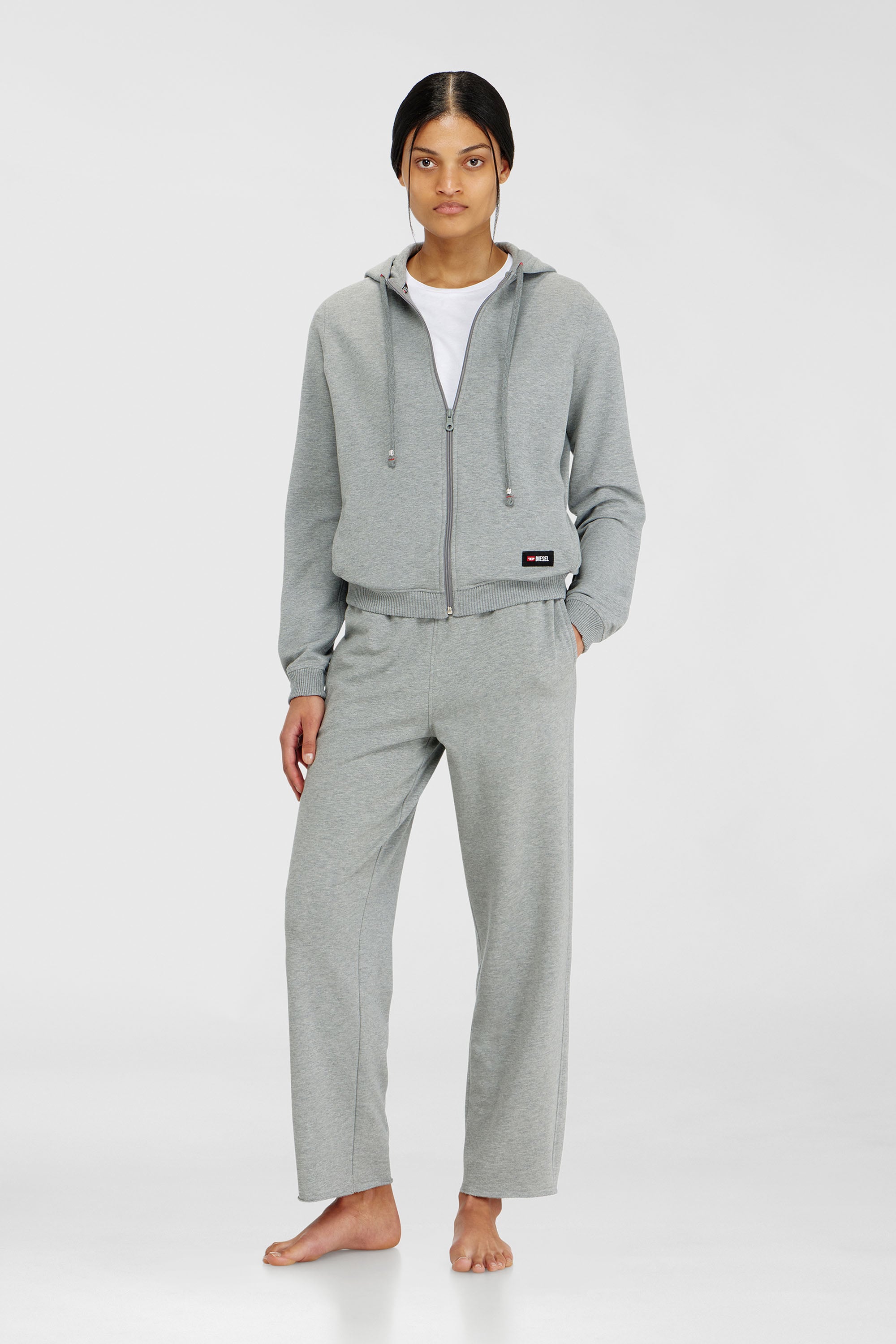 Diesel - HARRIET-D-CORE, Damen Kapuzenpullover aus aufgerauter Baumwollmischung in Grau - 2