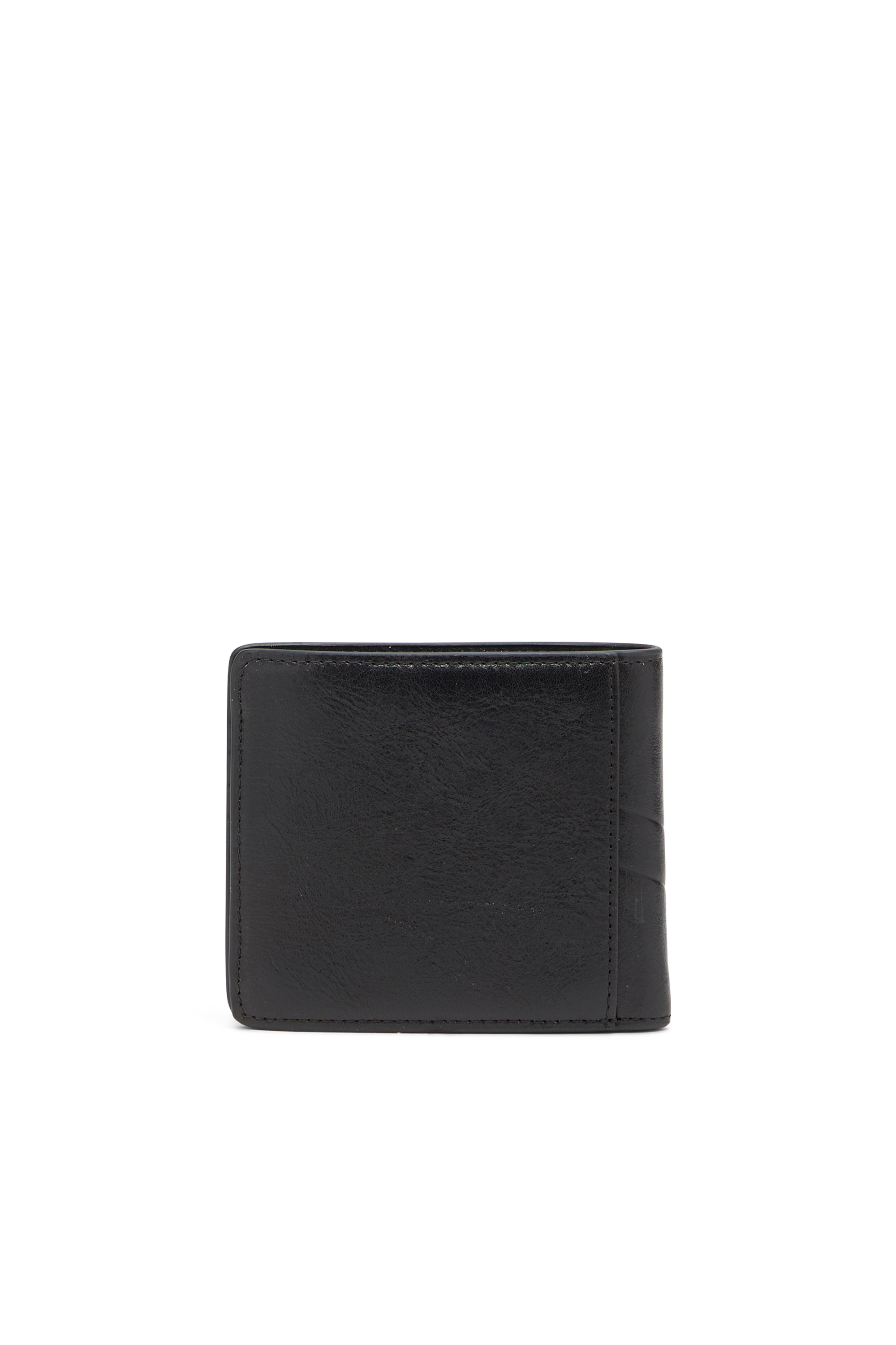 Diesel - FLAG-D BI-FOLD COIN S 3D, Herren Zweifach gefaltete Lederbrieftasche mit geprägtem Logo in Schwarz - 2