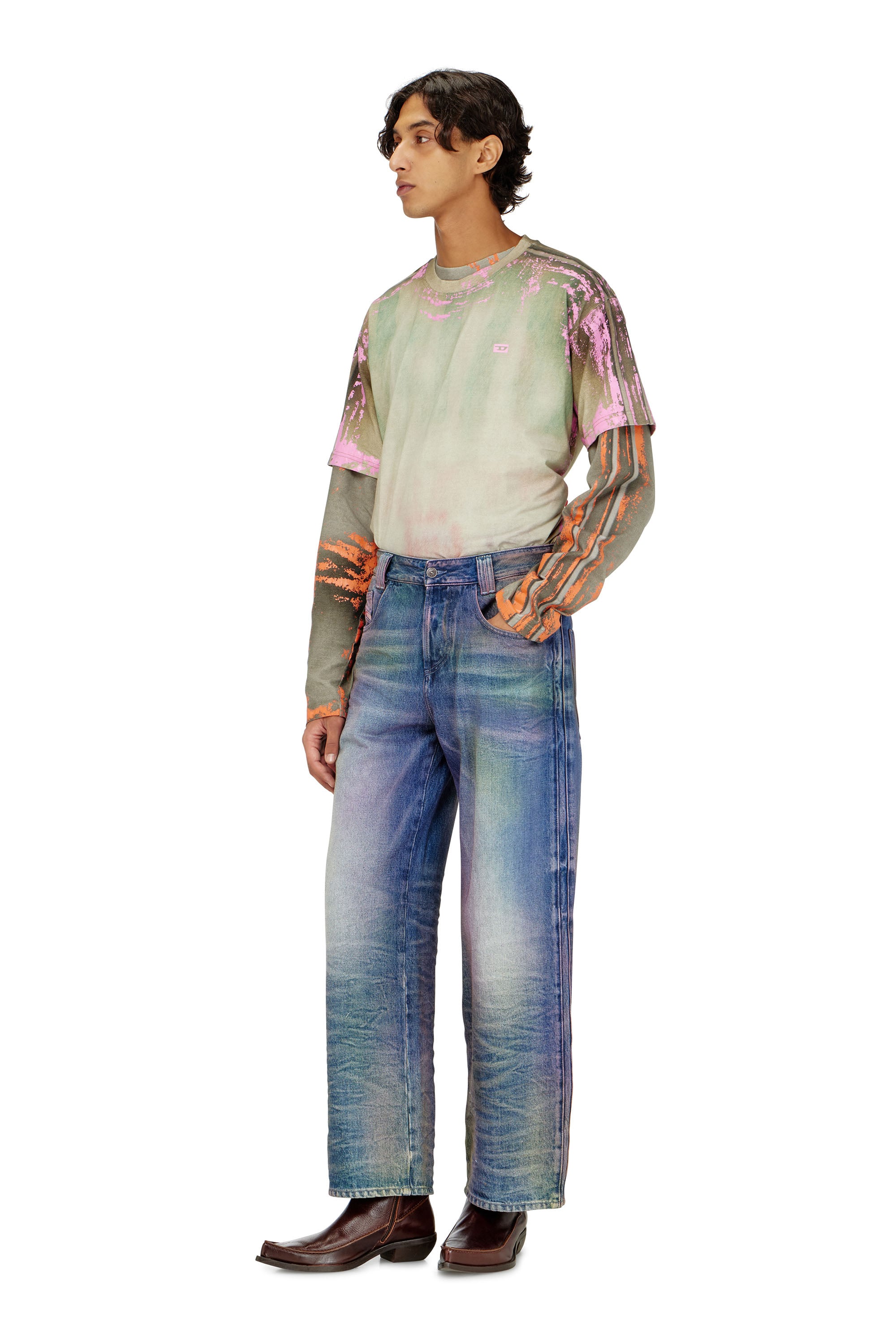 Diesel - Unisex Relaxed Jeans 1982 D-Hakou 007FW, Mittelblau - 3