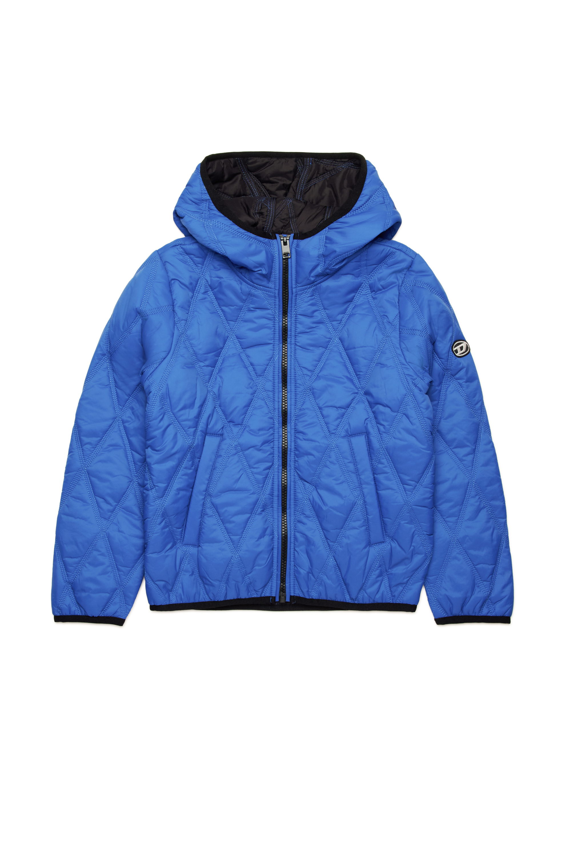 Diesel - JFOSSIRLS, Unisex Leichte gesteppte Jacke mit Kapuze in Blau - 1