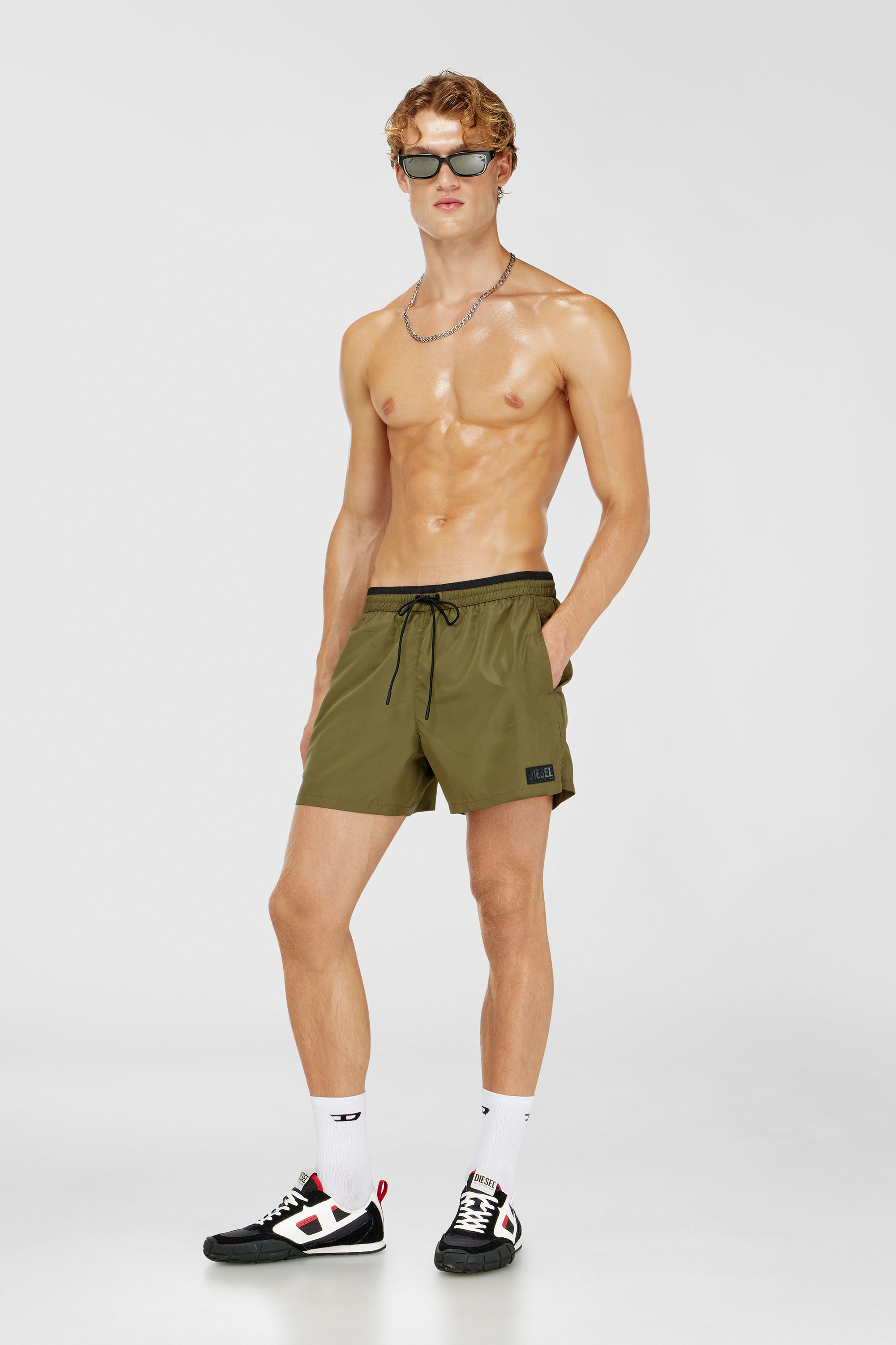 Diesel - JOEL-37-D-CORE, Herren Badeshorts mit kontrastierendem Bundabschluss in Gr&uuml;n - 2