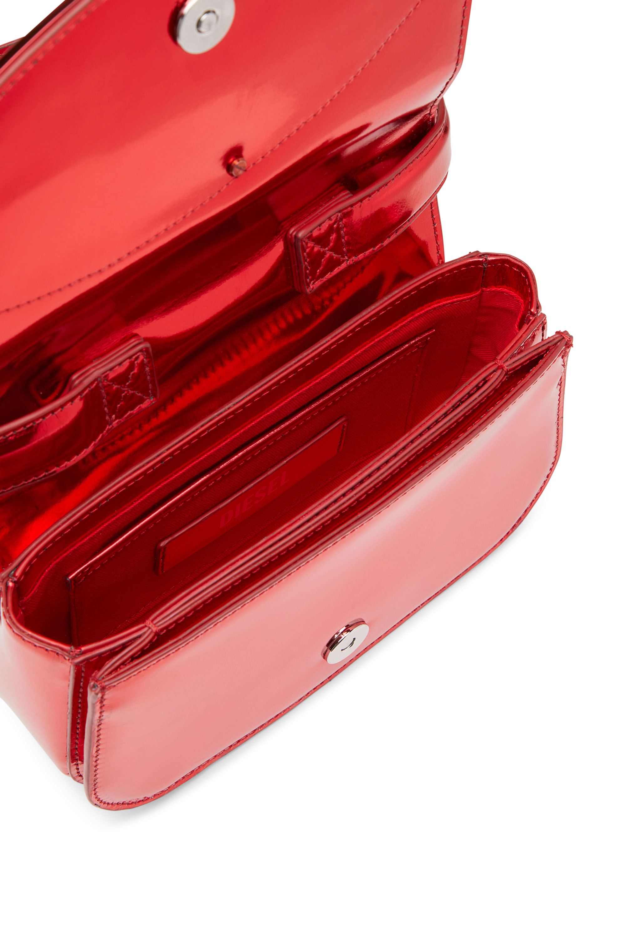Diesel - 1DR, Damen 1DR-Ikonische Schultertasche aus Spiegel-Leder in Rot - 4