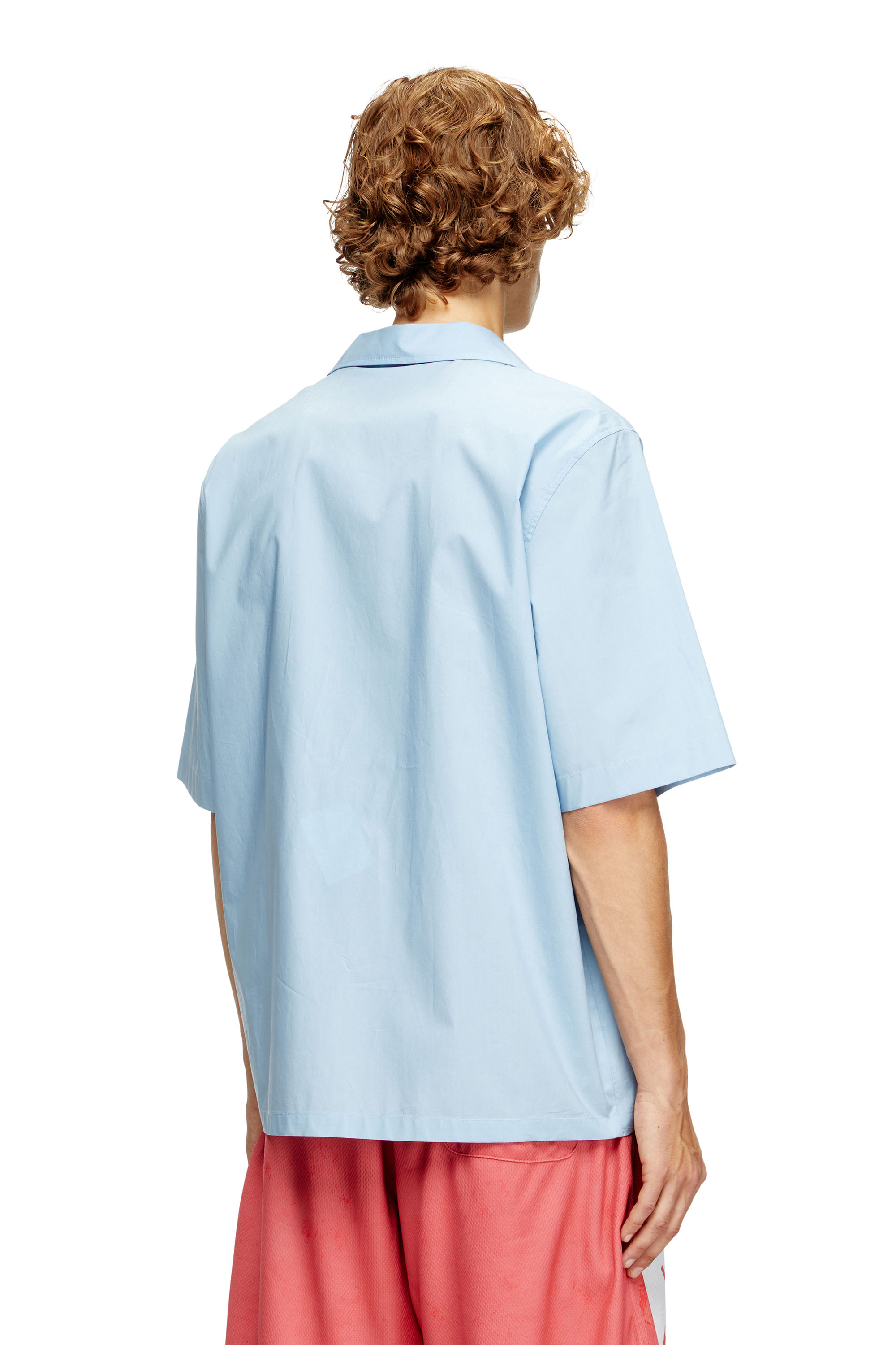 Diesel - S-BRACK-A-AJFY, Herren Kurzarm-Hemd mit Logo-Foto-Patches in Hellblau - 4