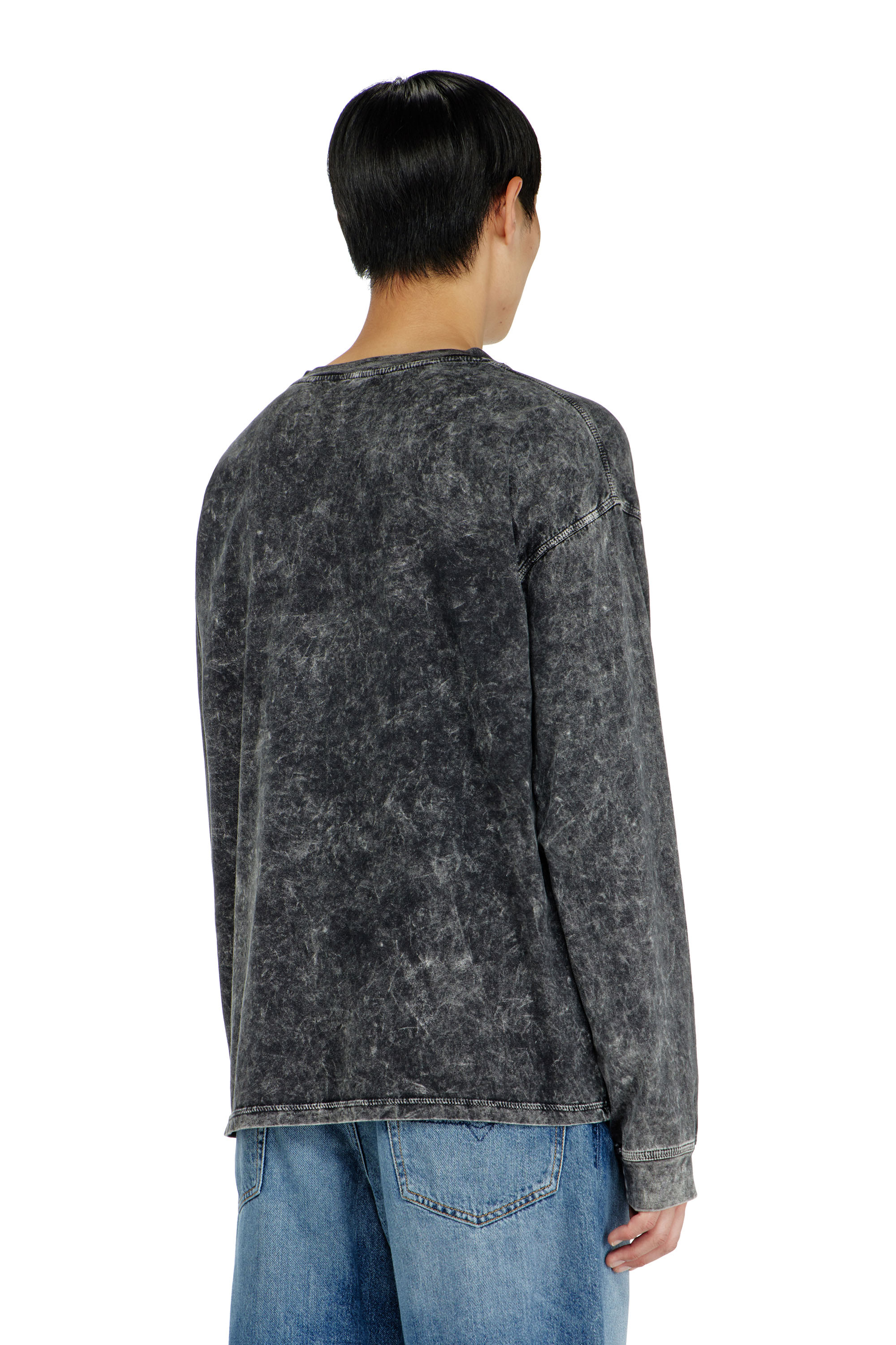 Diesel - T-BOXT-LS-AA5, Herren Langarmshirt mit behandelten Effekt in null - 4