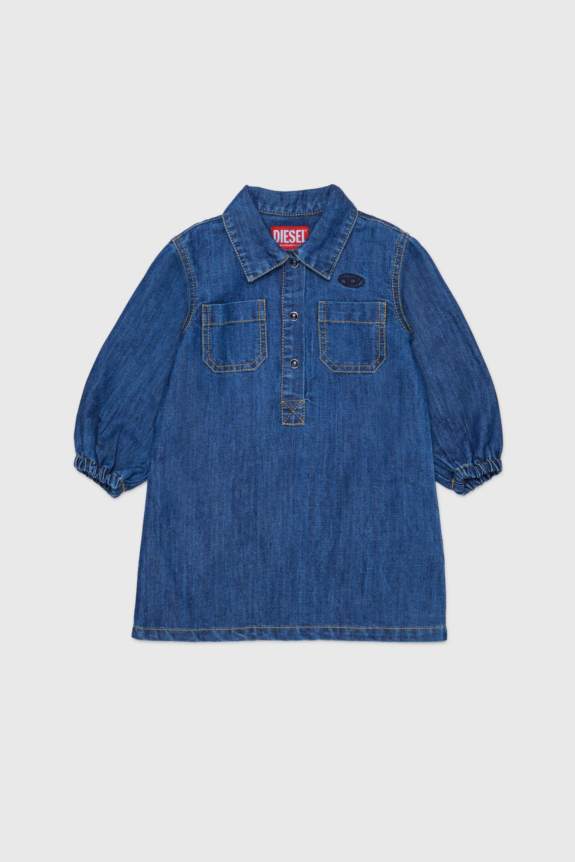 Diesel - DELBIB, Woman's Denim shirt dress with Oval D logo embroidery in Medium blue - 1