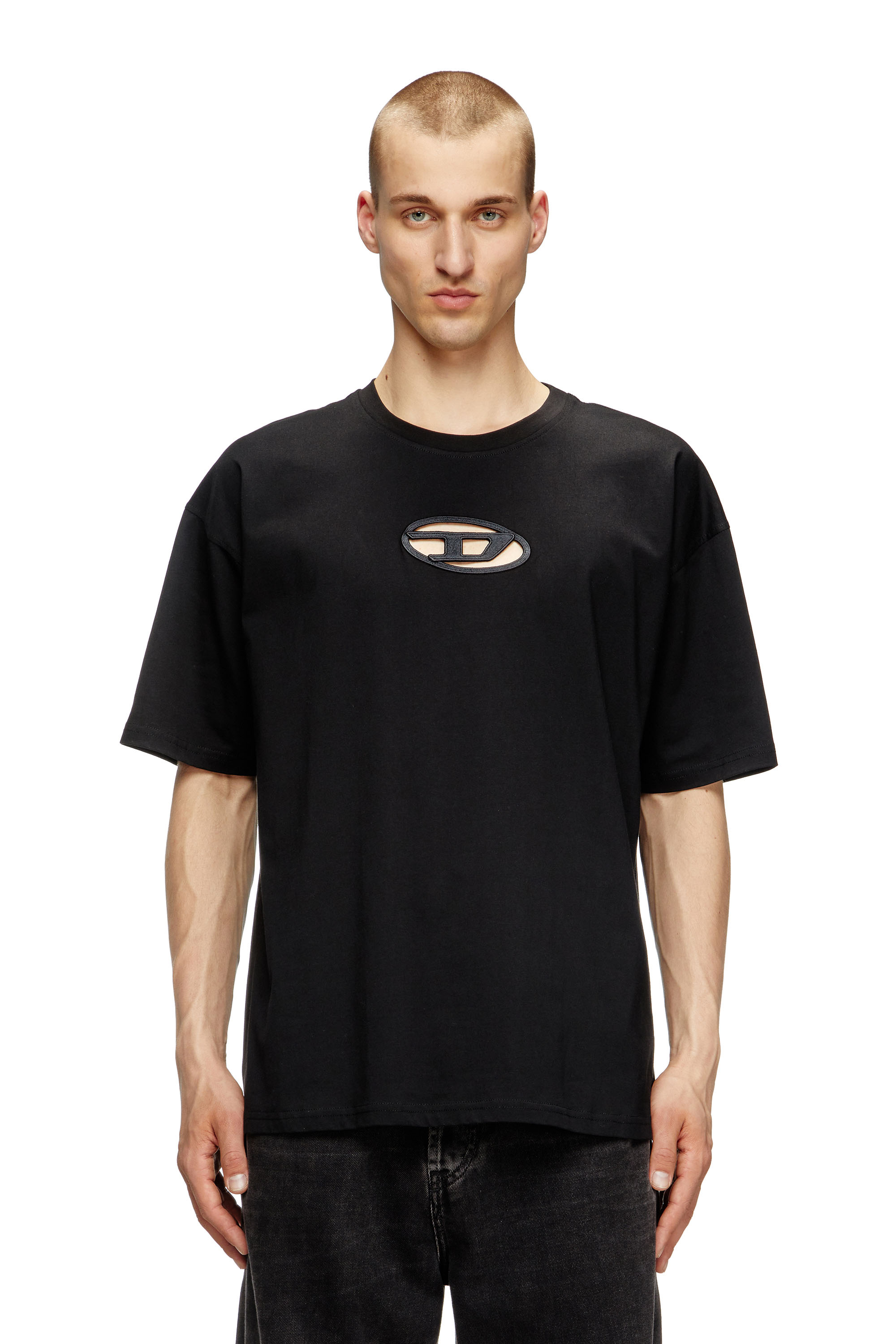 Diesel - T-BOXT-OD, Unisex T-Shirt mit Oval D-Stickerei in Schwarz - 3