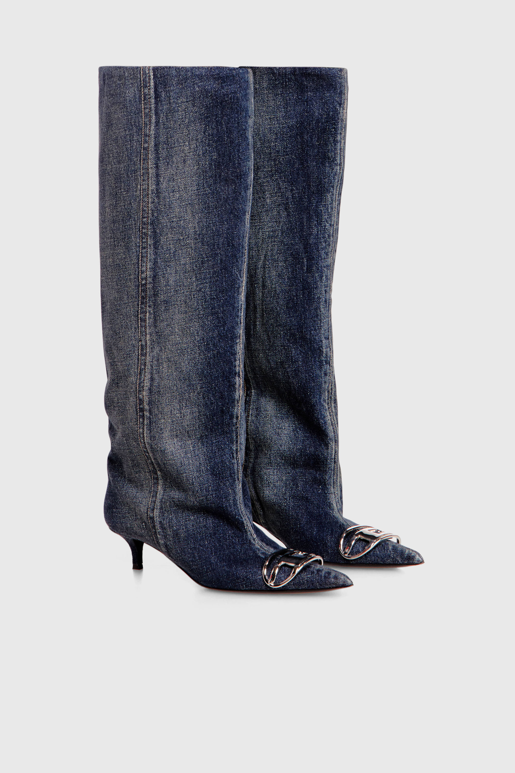 Diesel - D-VENUS KB SLOUCHY, Damen D-Venus-Slouchy kniehoher Stiefel in Denim in Dunkelblau - 2