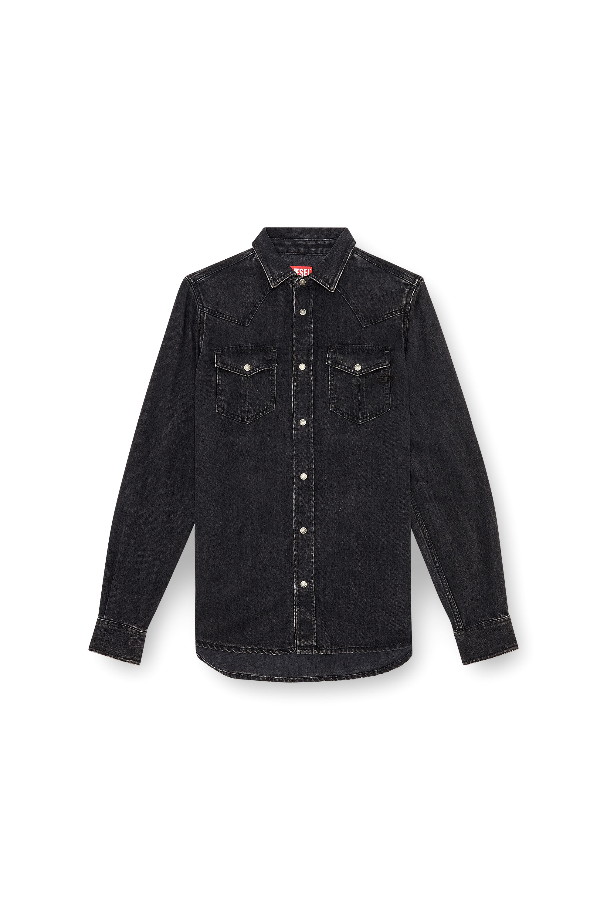 Diesel - D-VEGA, Herren Overshirt aus Tencel-Denim in Schwarz - 3