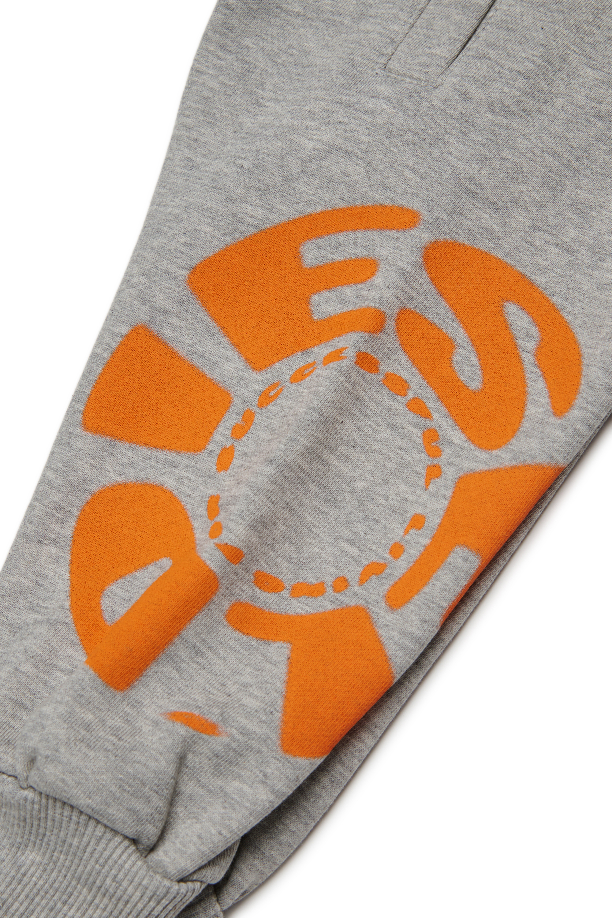 Diesel - PRAVONB, Man's Cotton pants with printed logo in Grey - 4