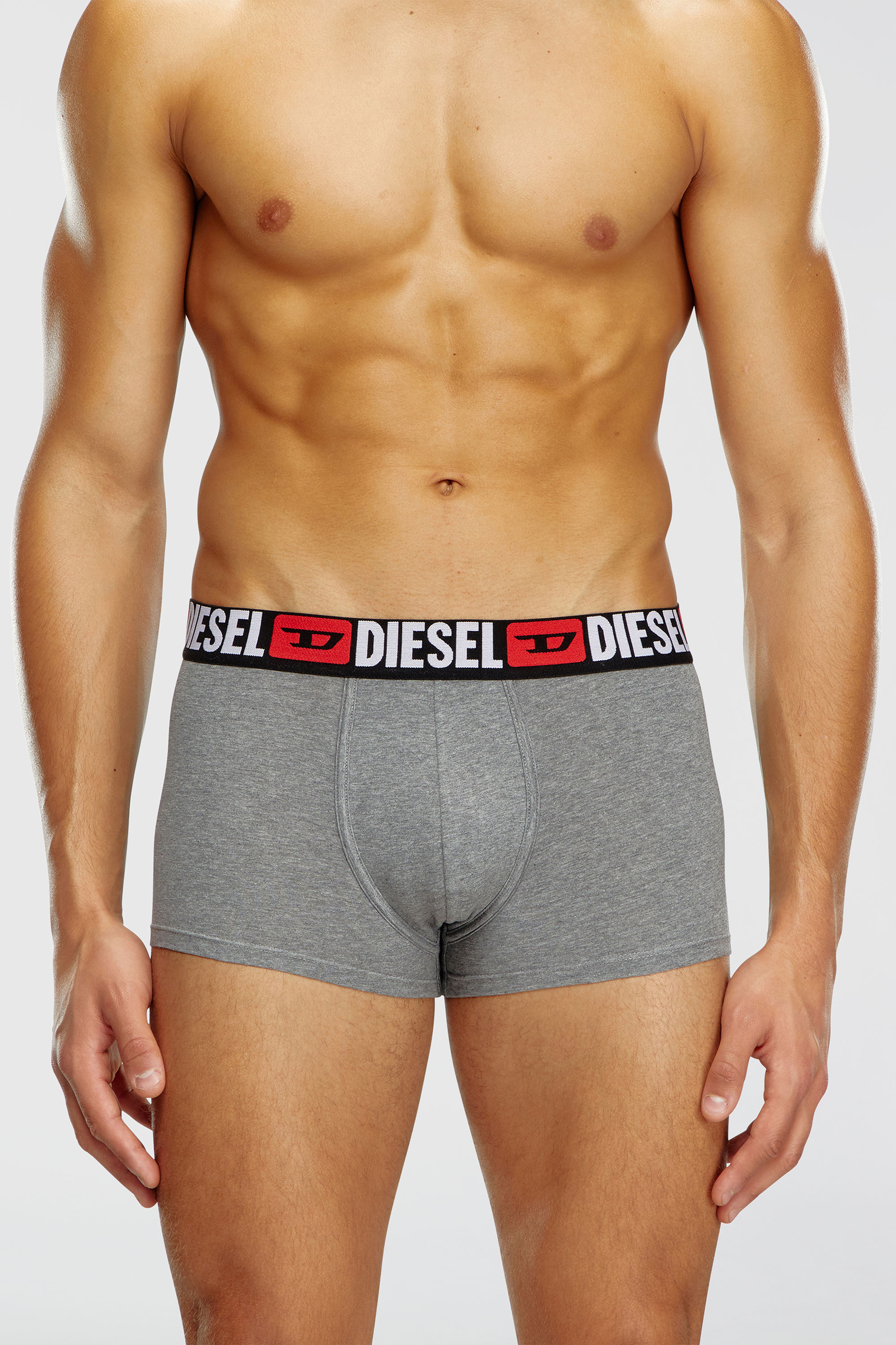Diesel - UMBX-DAMIENTHREEPACK, Herren Retropants im Dreierpack mit umlaufendem Logo am Bund in Weiss/Grau - 3