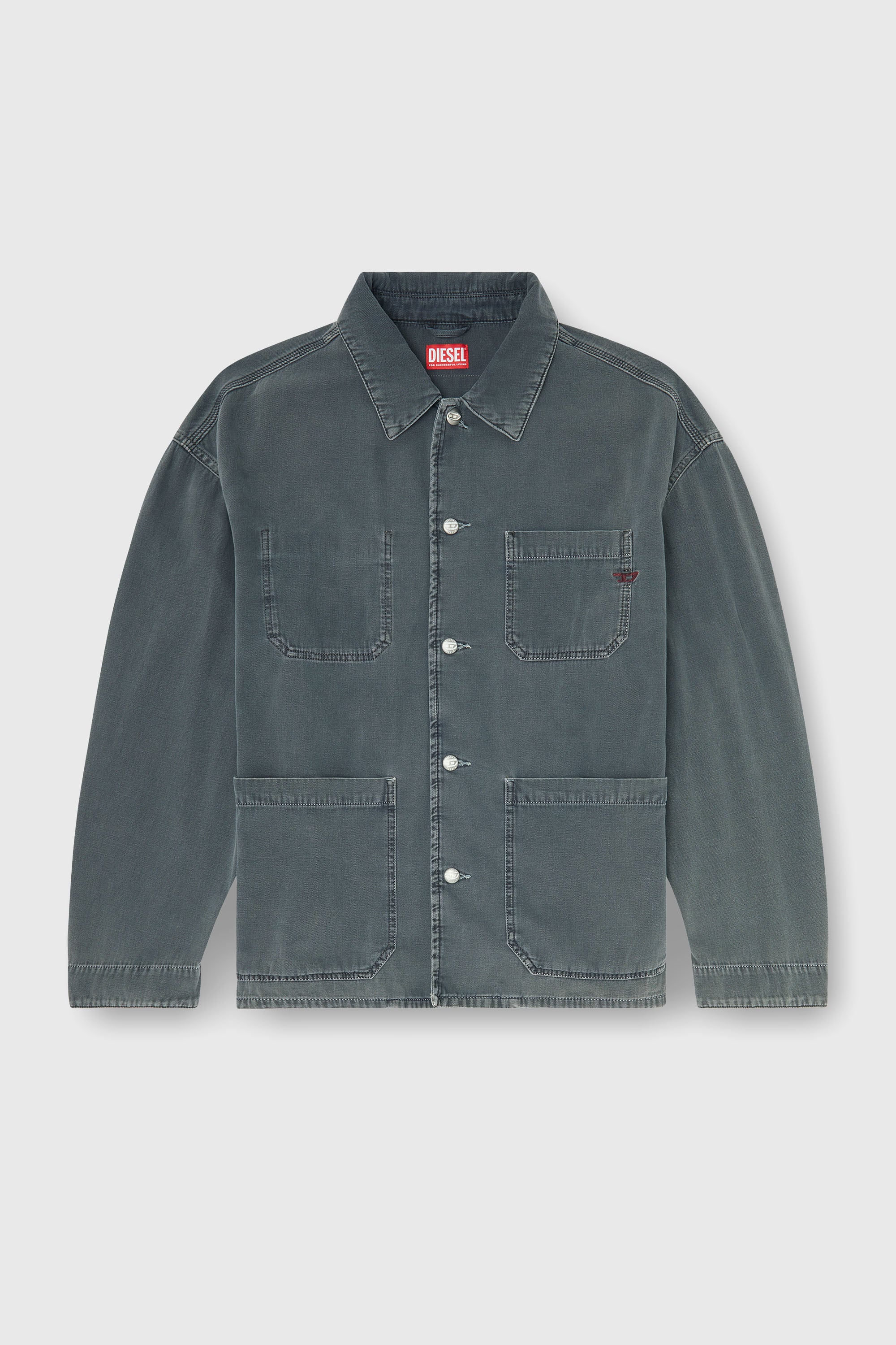 Diesel - D-STACK-U, Unisex Utility-Jacke aus farbigem denim in Grau - 2