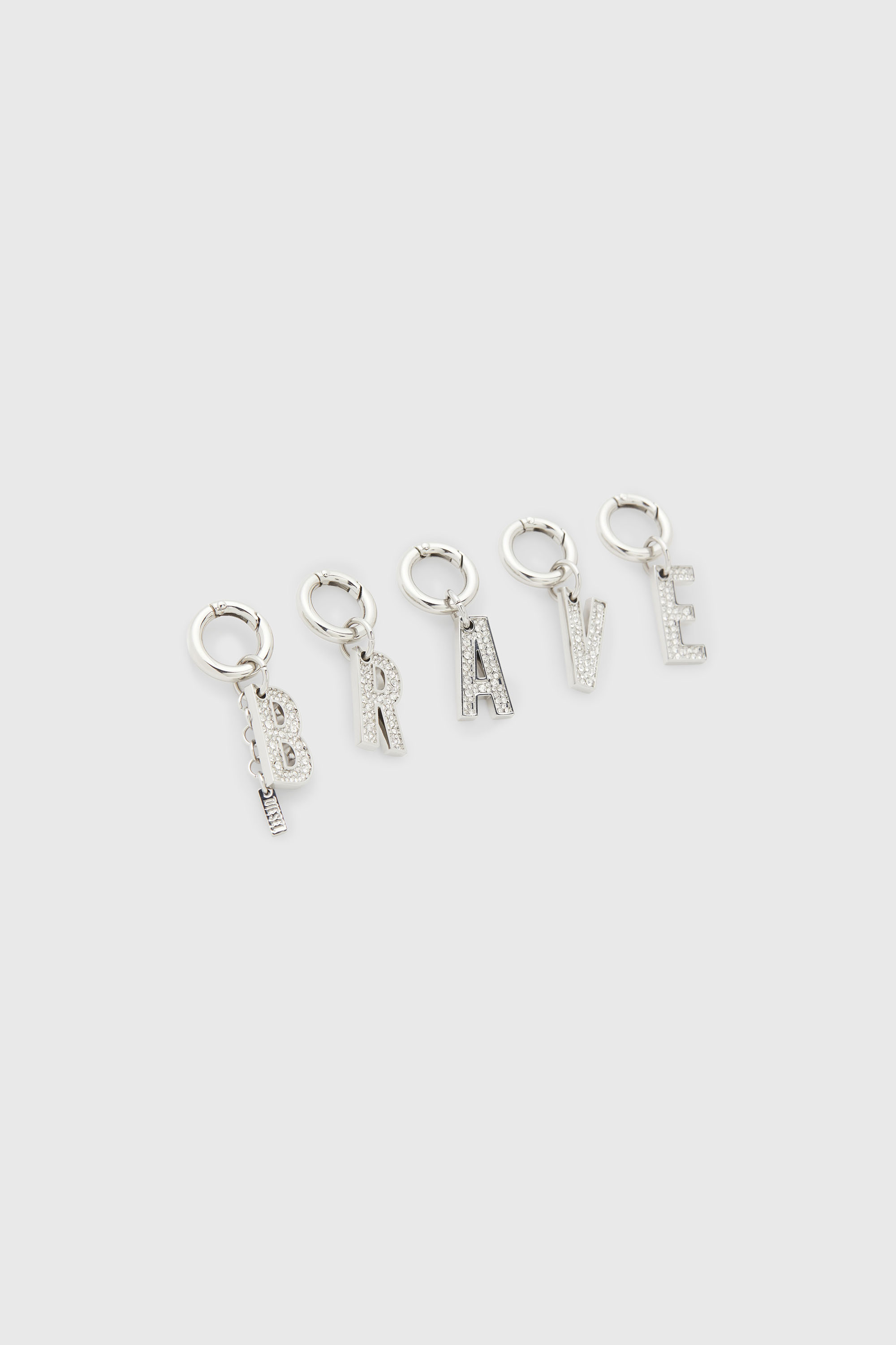 Diesel - CHARM-BRAVE, Damen Metallische BRAVE Charms mit Strasssteinen in Silber - 2