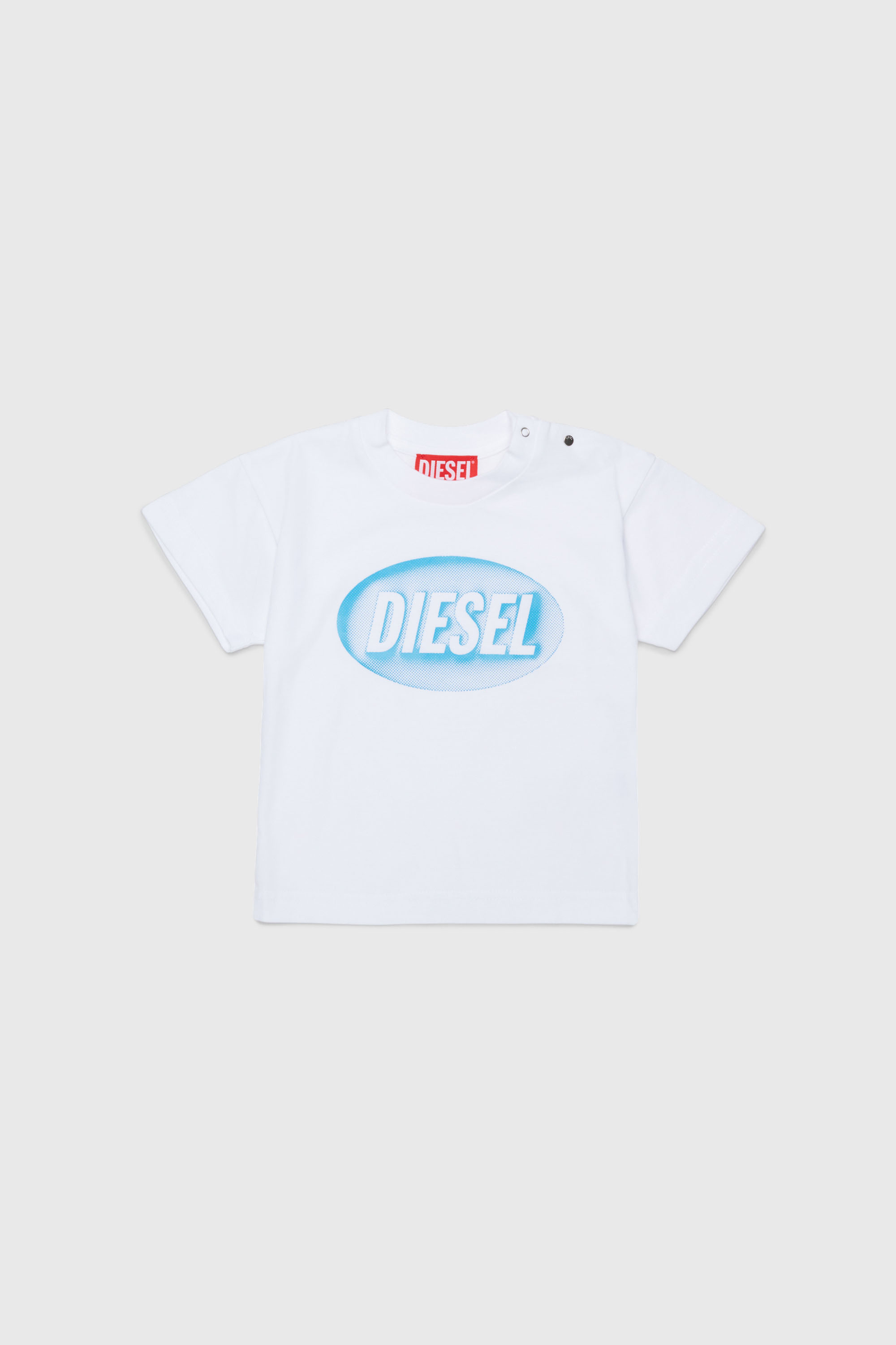 Diesel - TDSELB, Unisex T-Shirt aus Baumwolle mit Logo-Print in Wei&szlig; - 1
