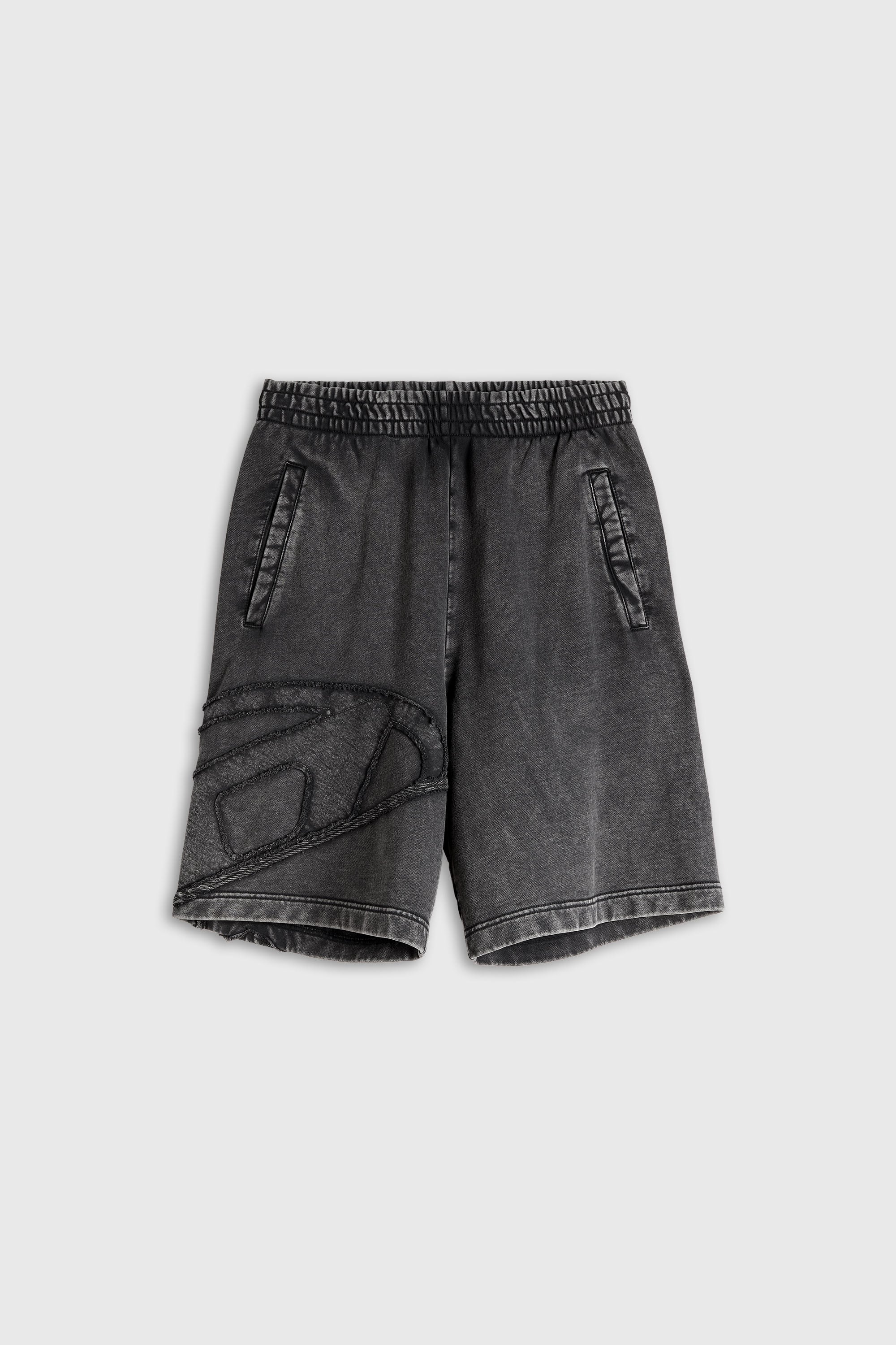 Diesel - P-CROW-MEGCUT, Herren Sweatshorts mit sectioned Oval D Logo in Schwarz - 2
