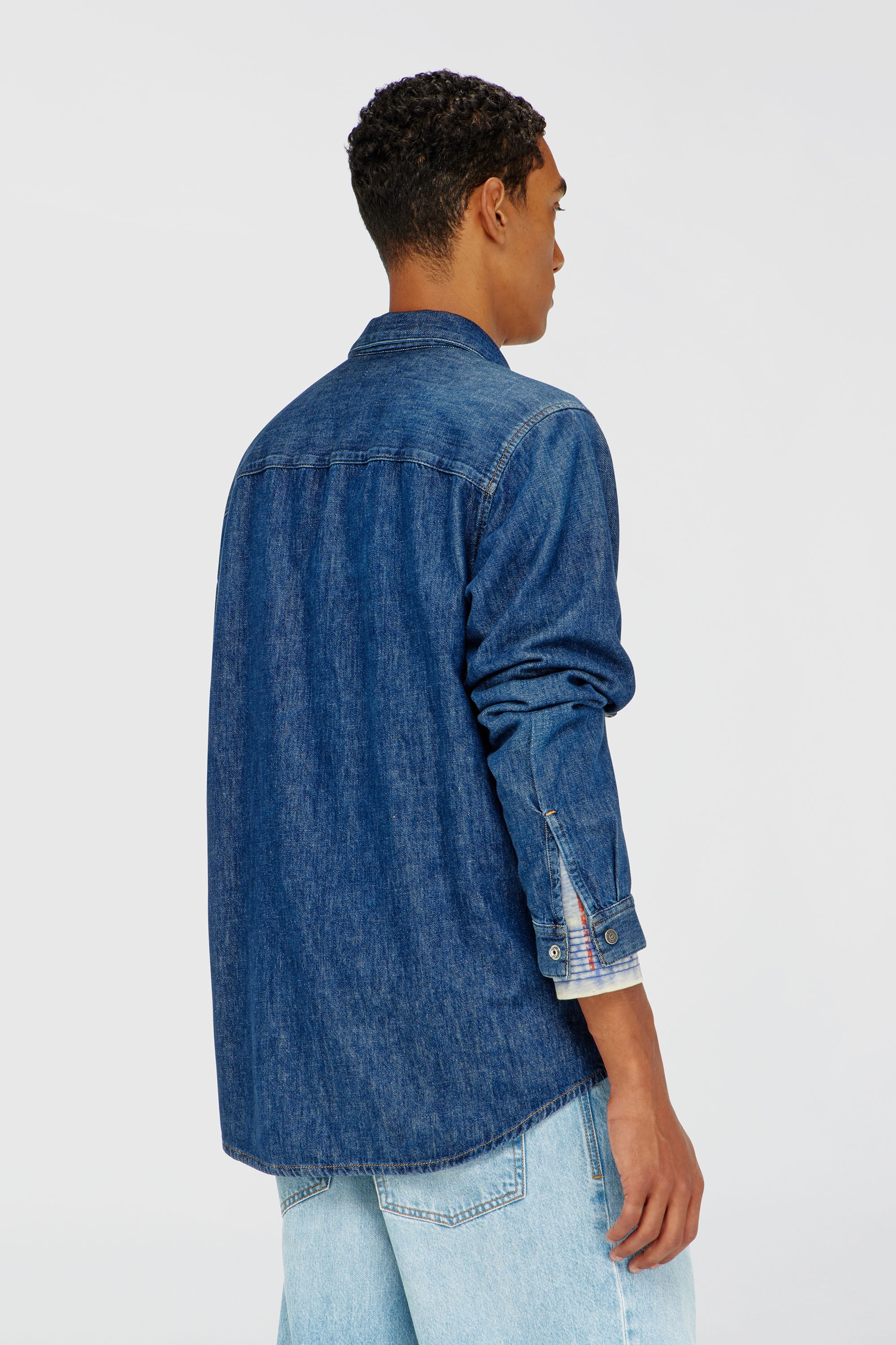 Diesel - D-SIMPLY, Herren Shirt aus Denim in Dunkelblau - 4