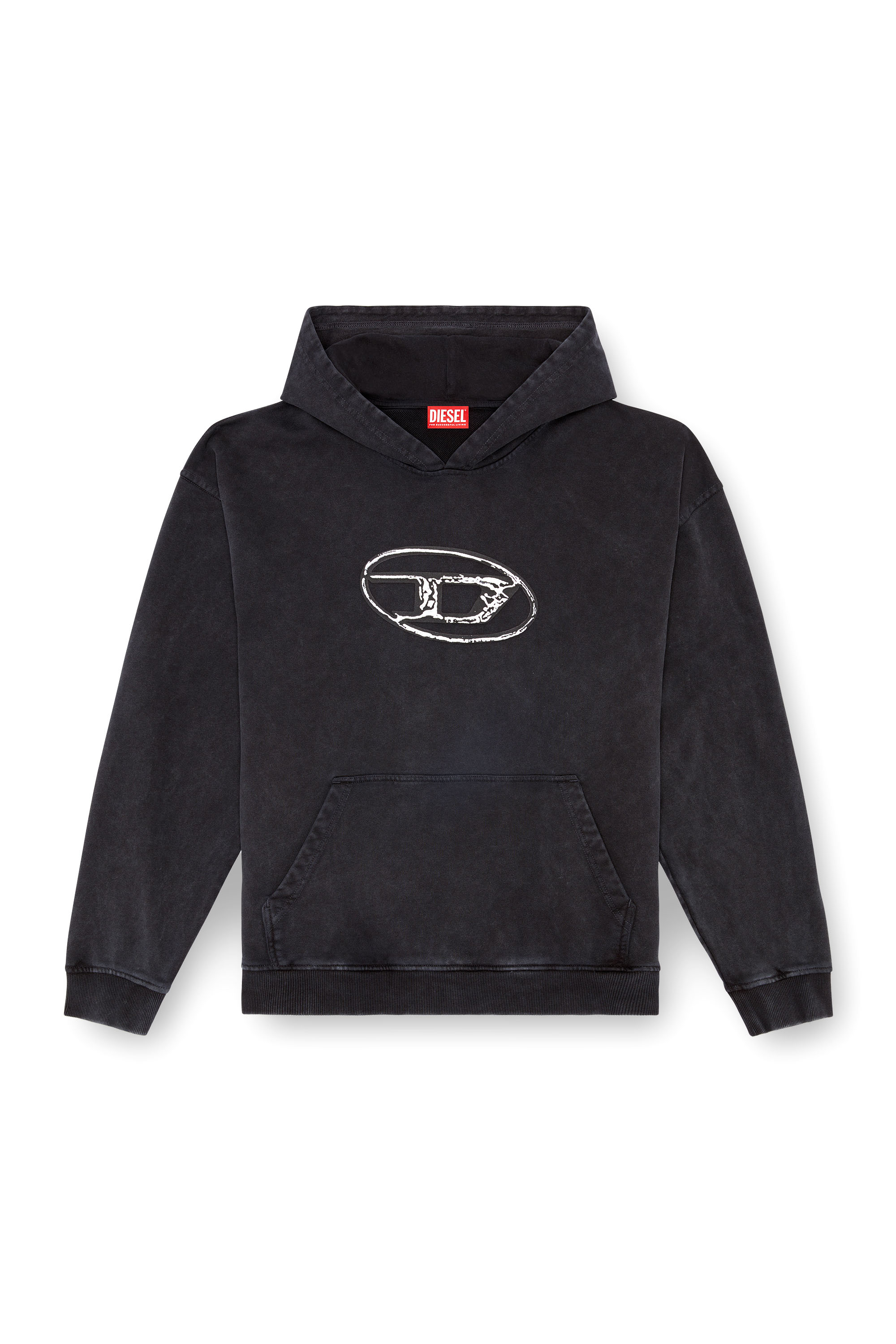 Diesel - S-BOXT-HOOD-Q7, Herren Hoodie mit mehrlagigem Logo-Print in Schwarz - 2
