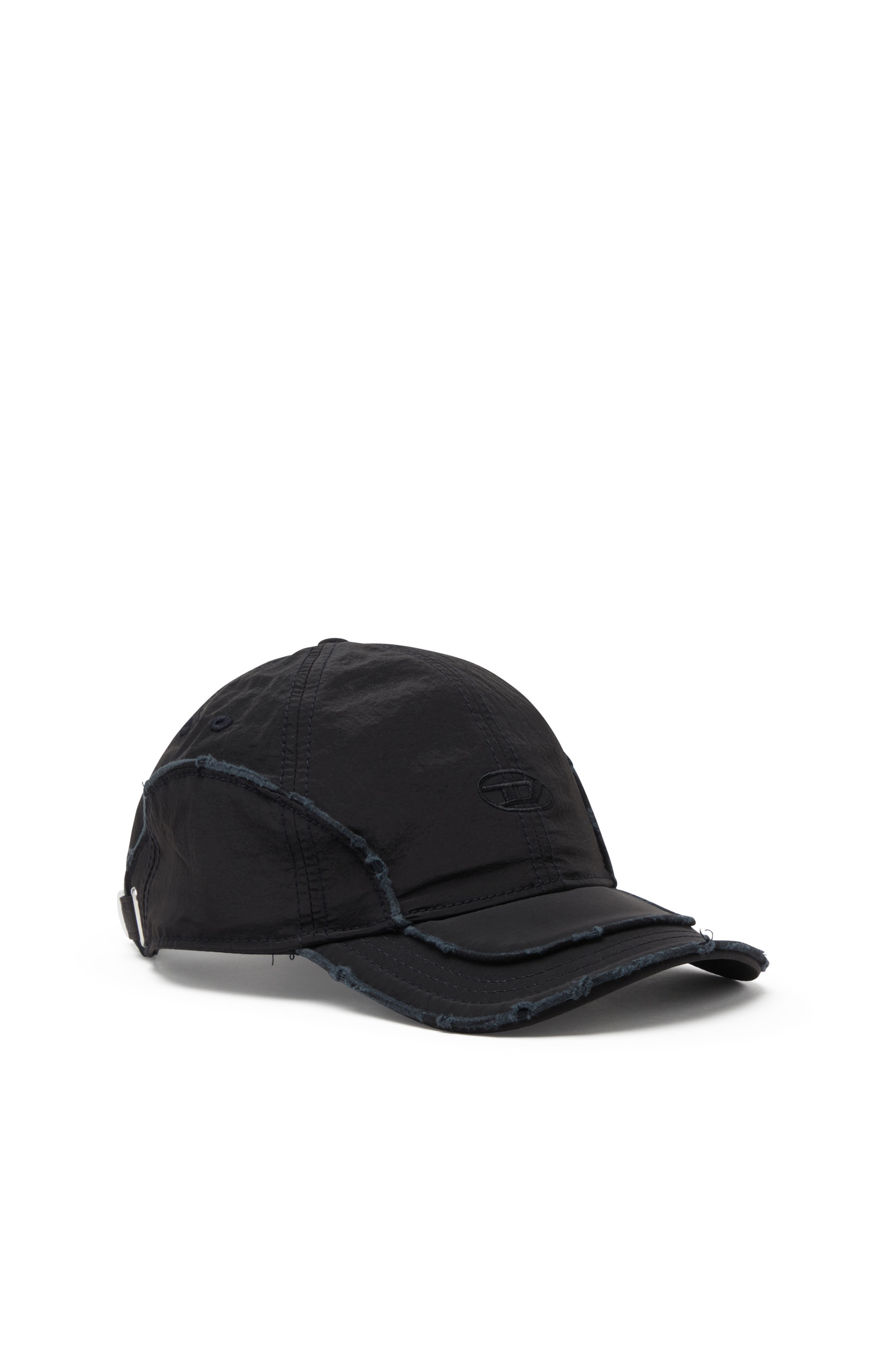 Diesel - C-ONNOR, Herren Basecap aus Knitter-Nylon mit Ton in Ton D in Schwarz - 1