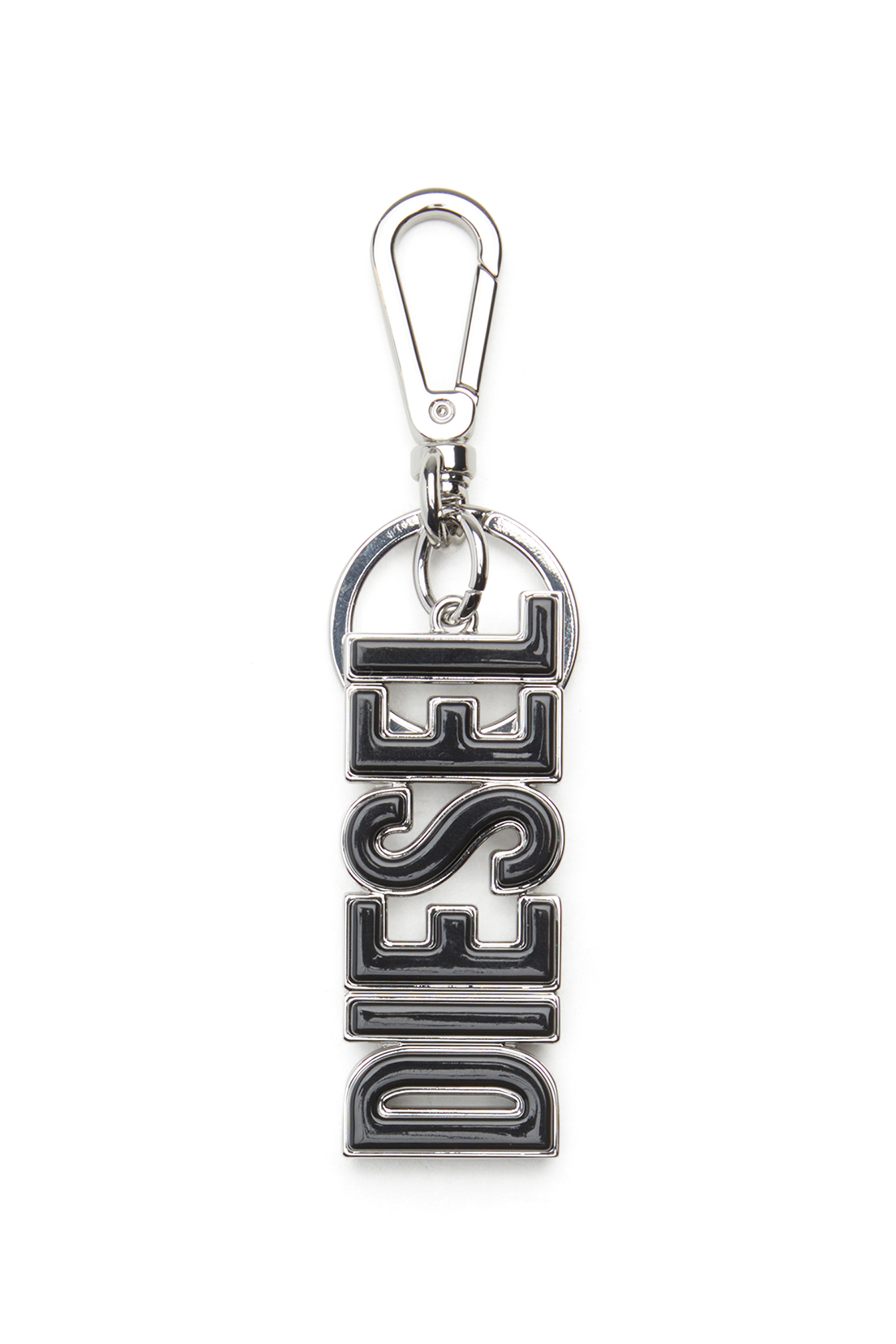 Diesel - DSL 3D KEY RING, Herren DIESEL-Schlüsselring aus Metall und Harz in Schwarz/Silber - 1