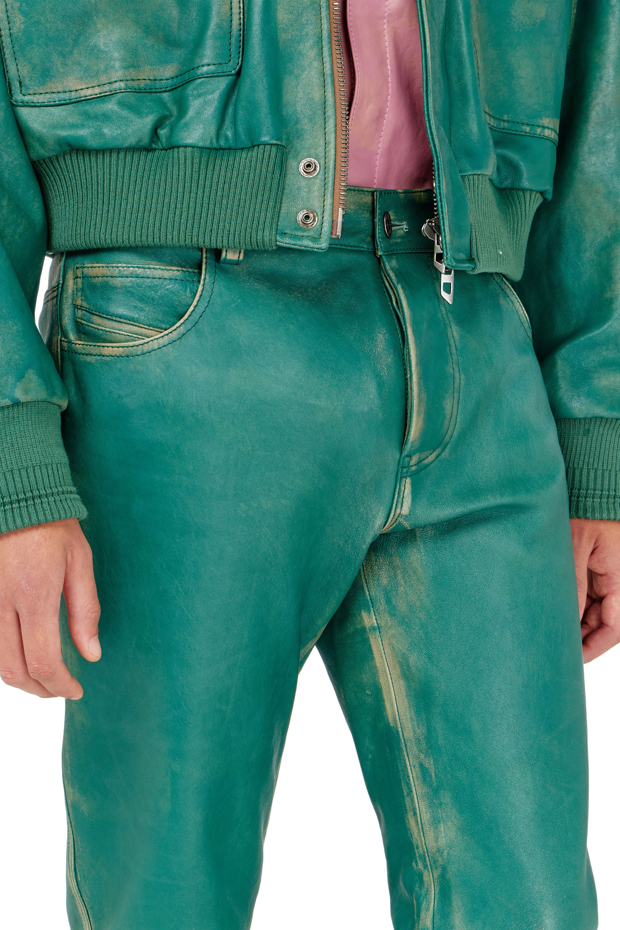 Diesel - P-OCKET, Herren Hose aus behandeltem Leder in null - 4