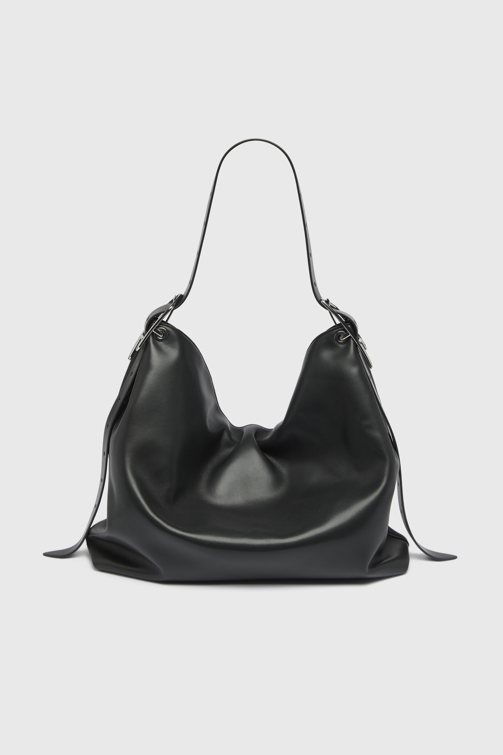 Diesel - D-LINE HOBO L, Damen D-Line-Leder Hobo-Tasche in Schwarz - 2
