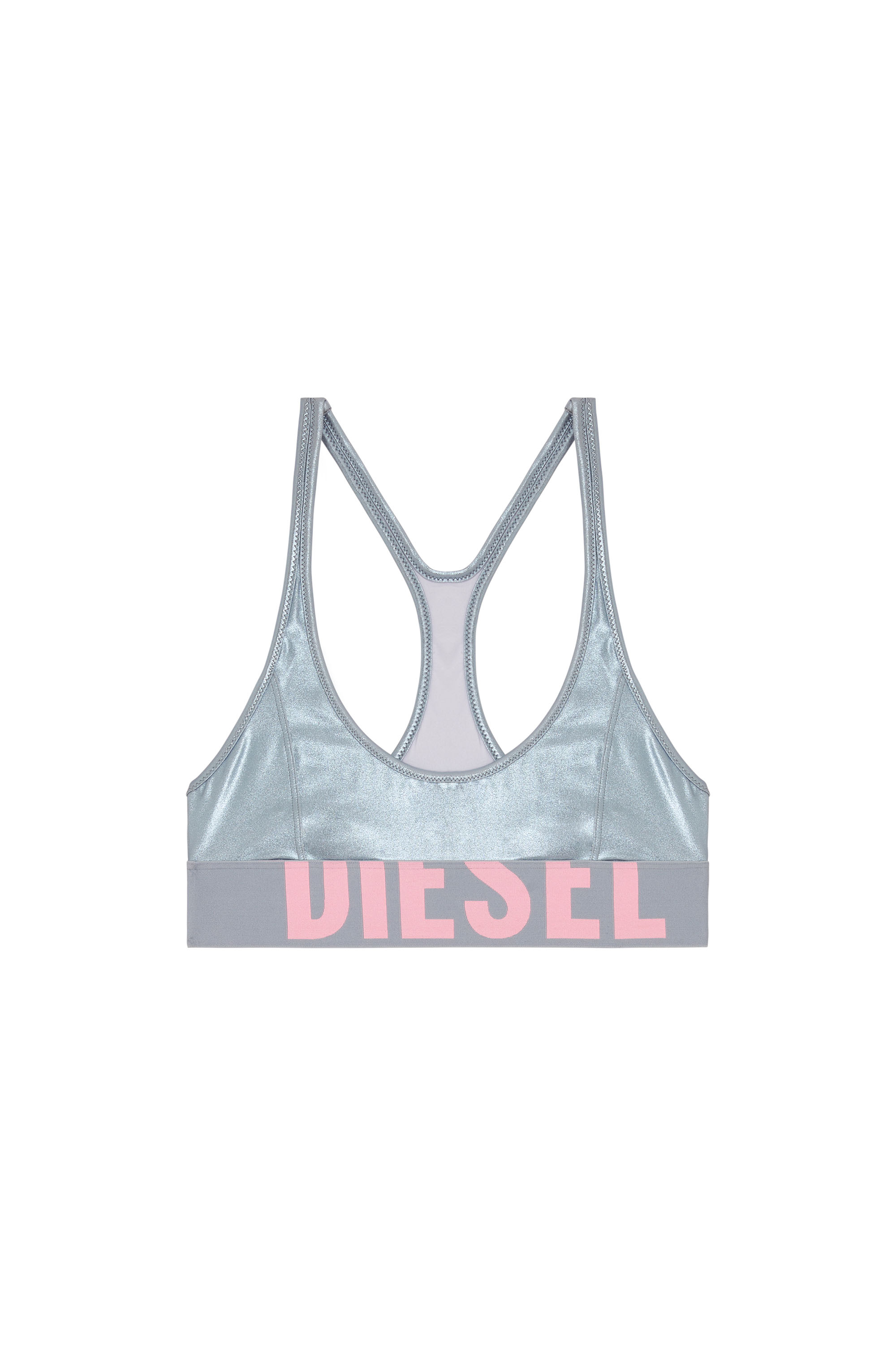Diesel - ZAIRA-D-POP, Damen Metallic-Bikinioberteil in Grau/Rosa - 4