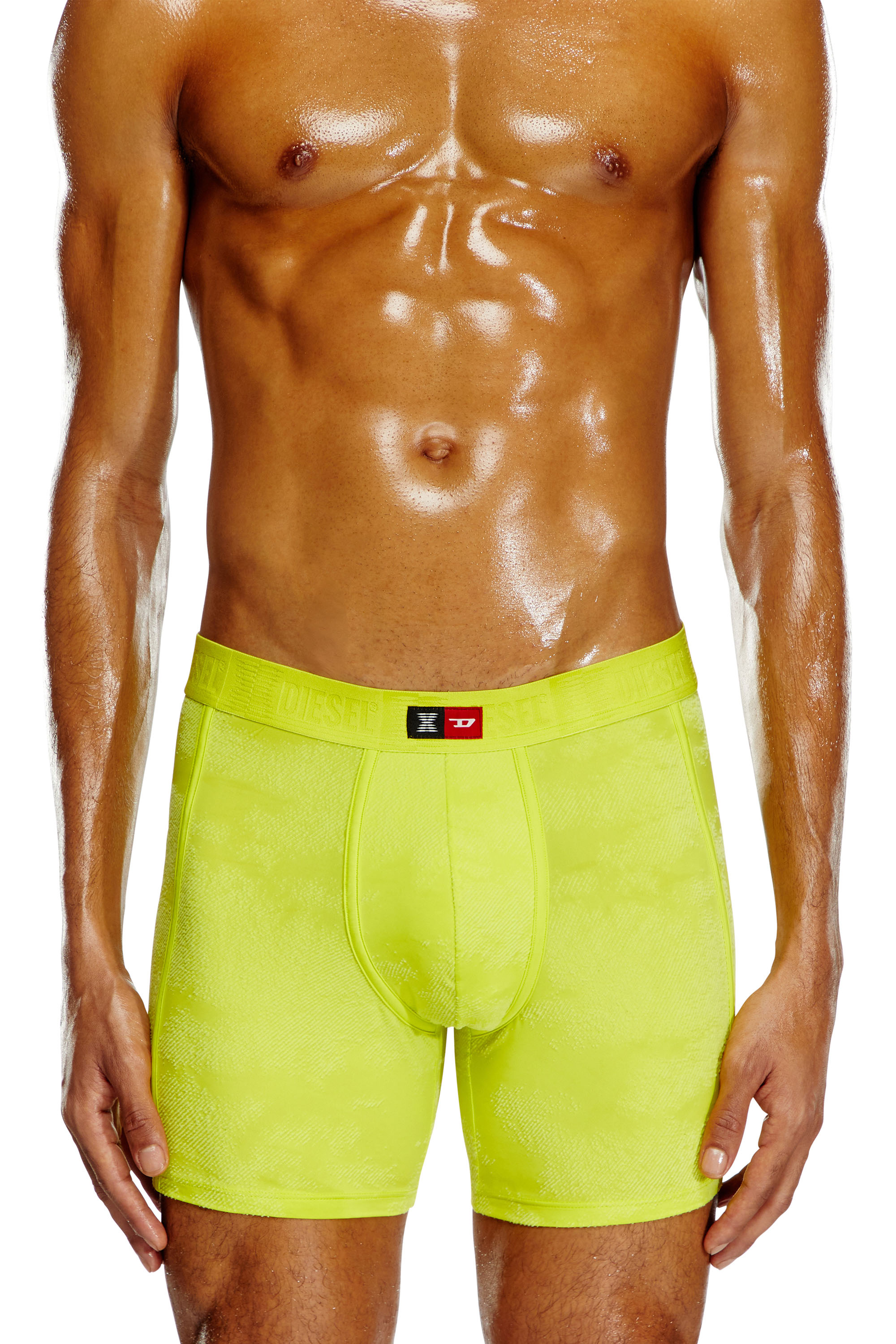 Diesel - FLOCKED-BOXER-BRIEFS, Herren Retropants aus beflockter Mikrofaser in Neongrün - 3