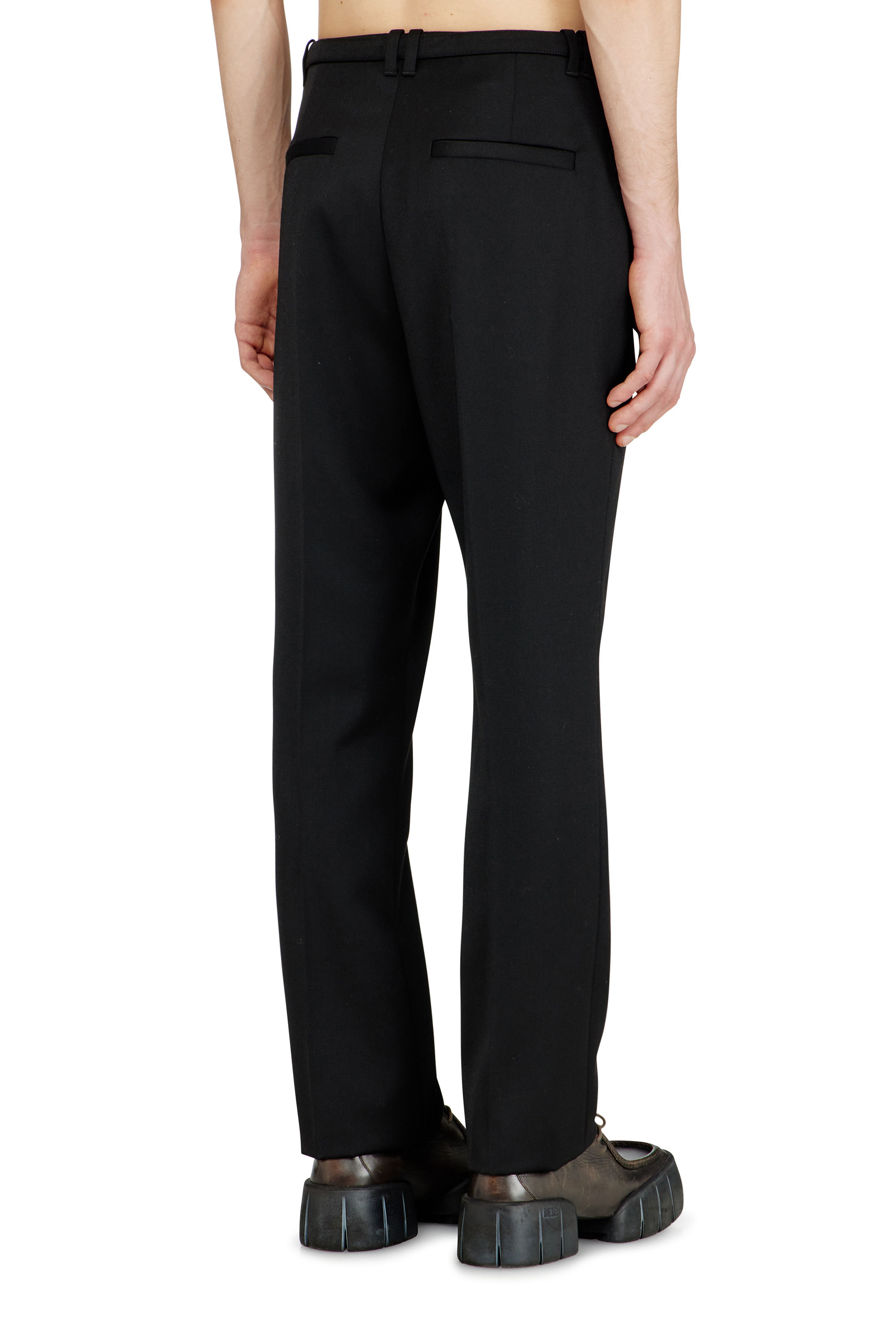 Diesel - P-NEDAR-A, Herren Ma&szlig;geschneiderte Hose mit Biker-G&uuml;rtelriemen in Schwarz - 4