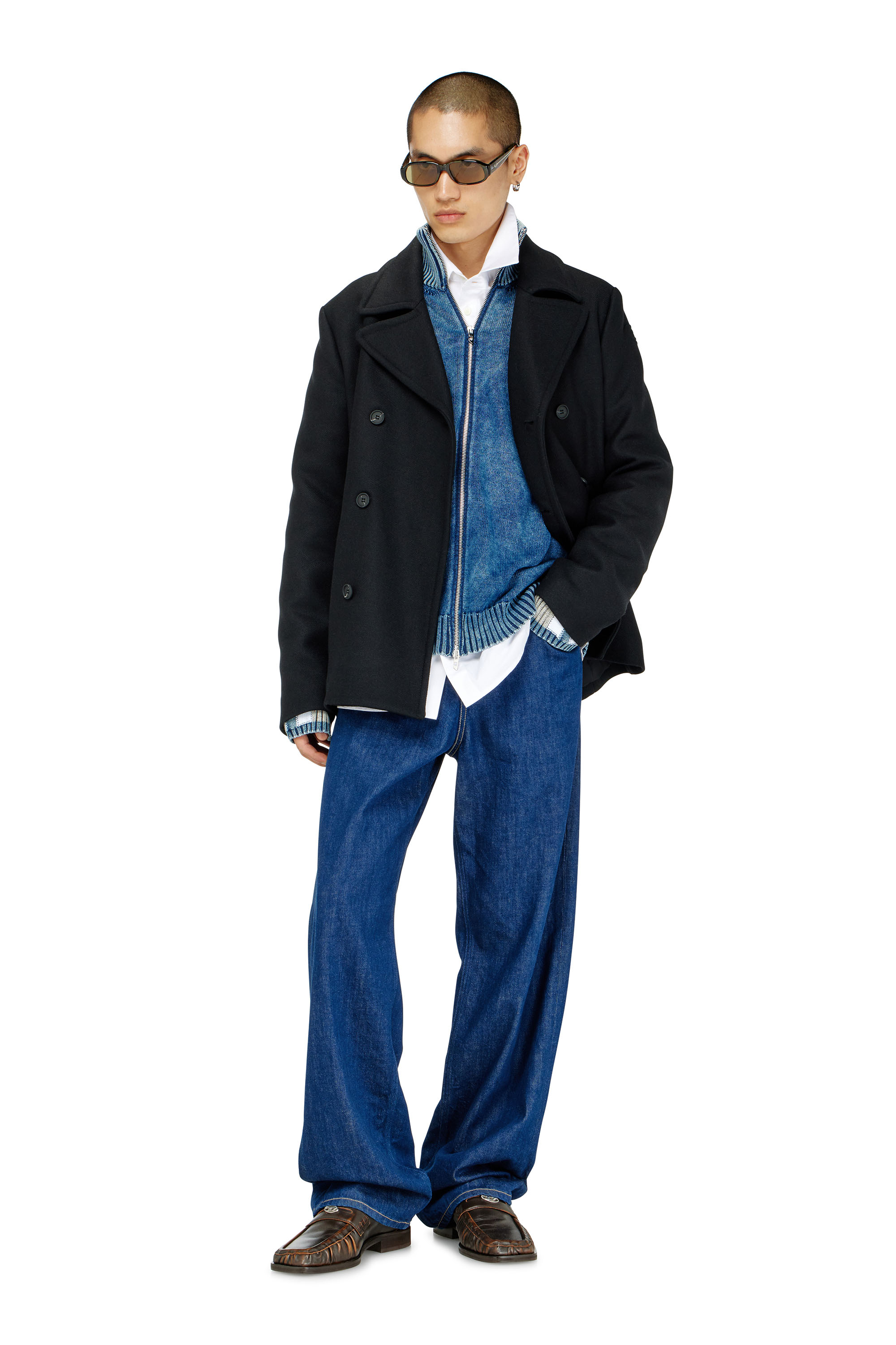 Diesel - W-HALEY-WRD, Herren Cabanjacke aus gefilztem Wollgemisch in Schwarz - 2