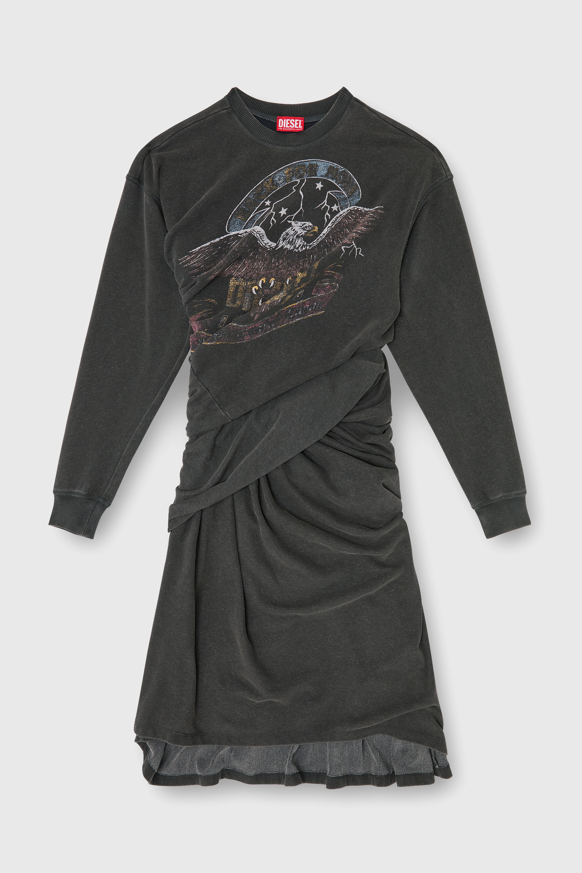 Diesel - D-NENCY, Damen Sweatshirt-Kleid mit Konzertgrafiken in null - 2