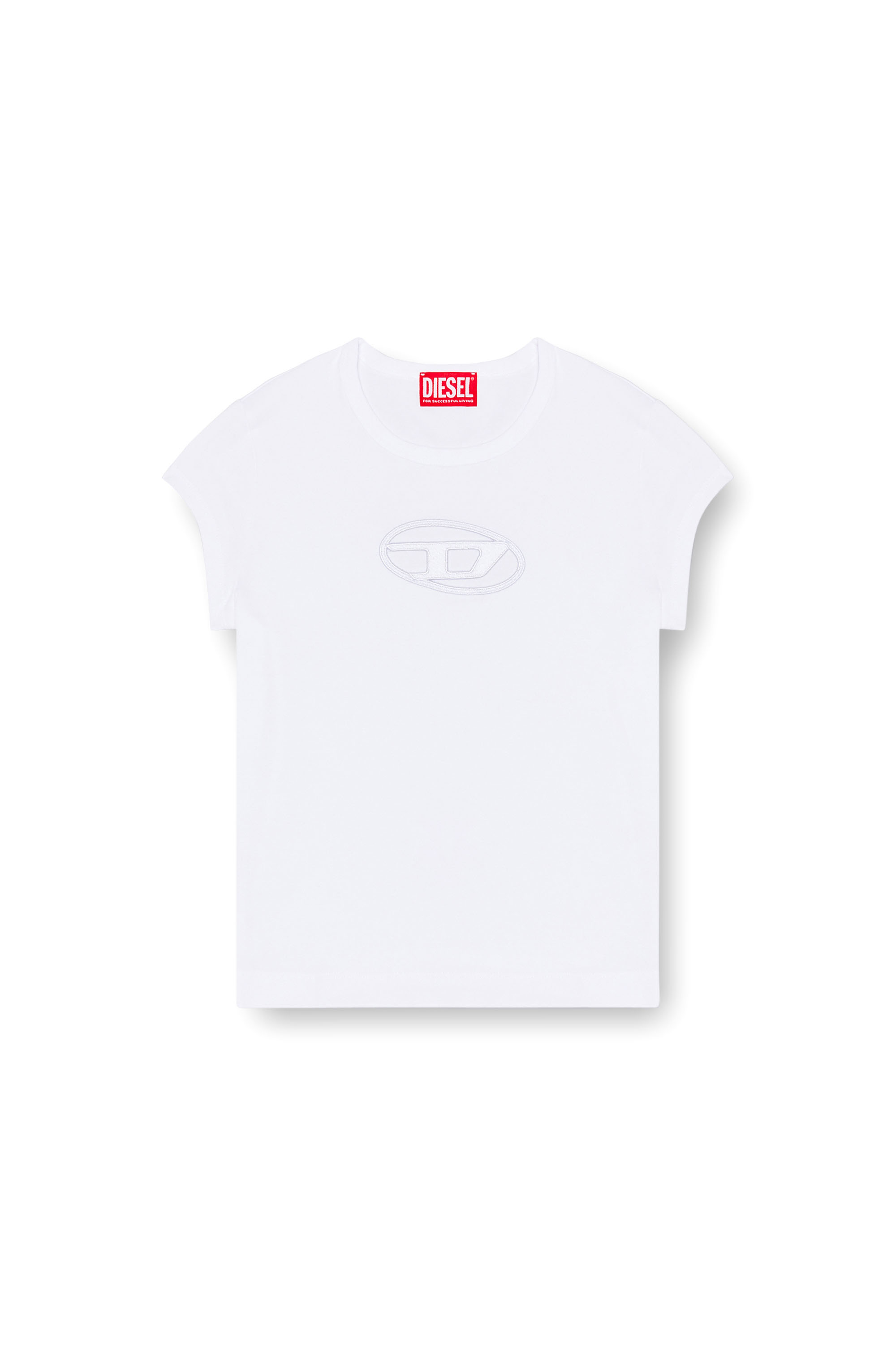Diesel - T-ANGIE, Damen T-Shirt mit Cutout-Logo in Weiss - Image 3