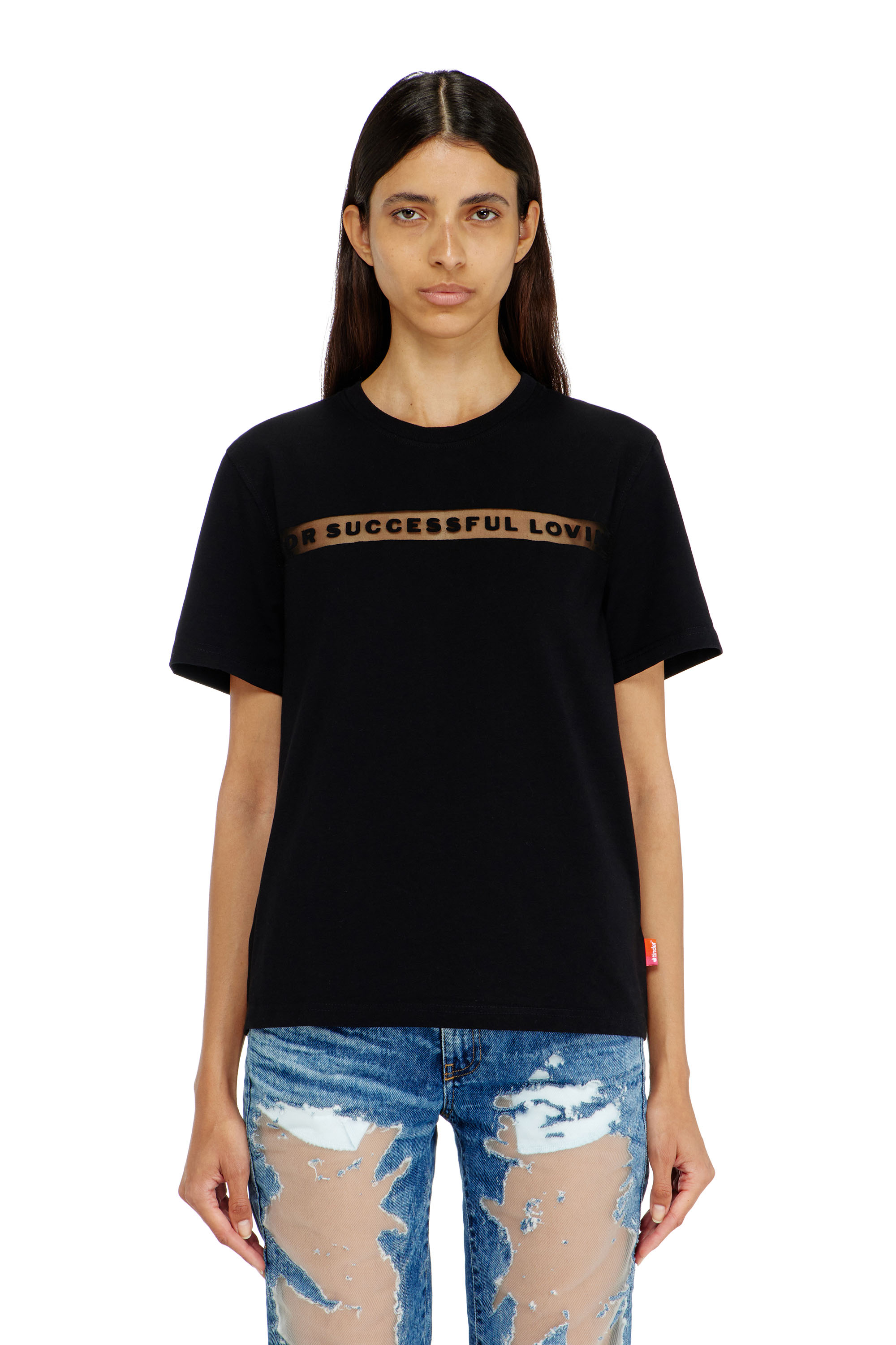 Diesel - PR-T-NOTS-CHI-R, Unisex T-Shirt mit For Successful Loving Logo in Schwarz - 1