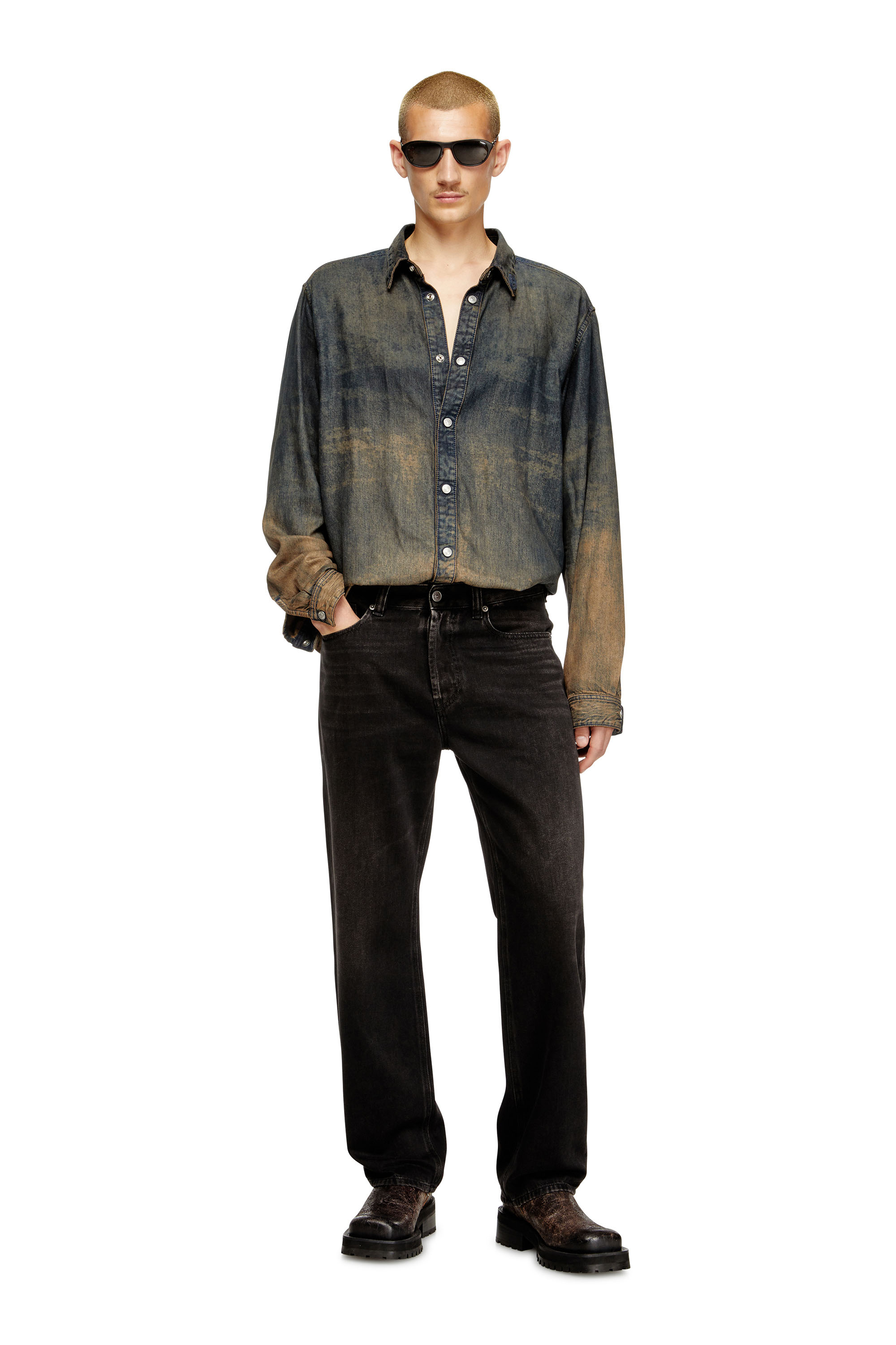 Diesel - Herren Regular Jeans 2024 D-Macs 09J96, Schwarz/Dunkelgrau - 2