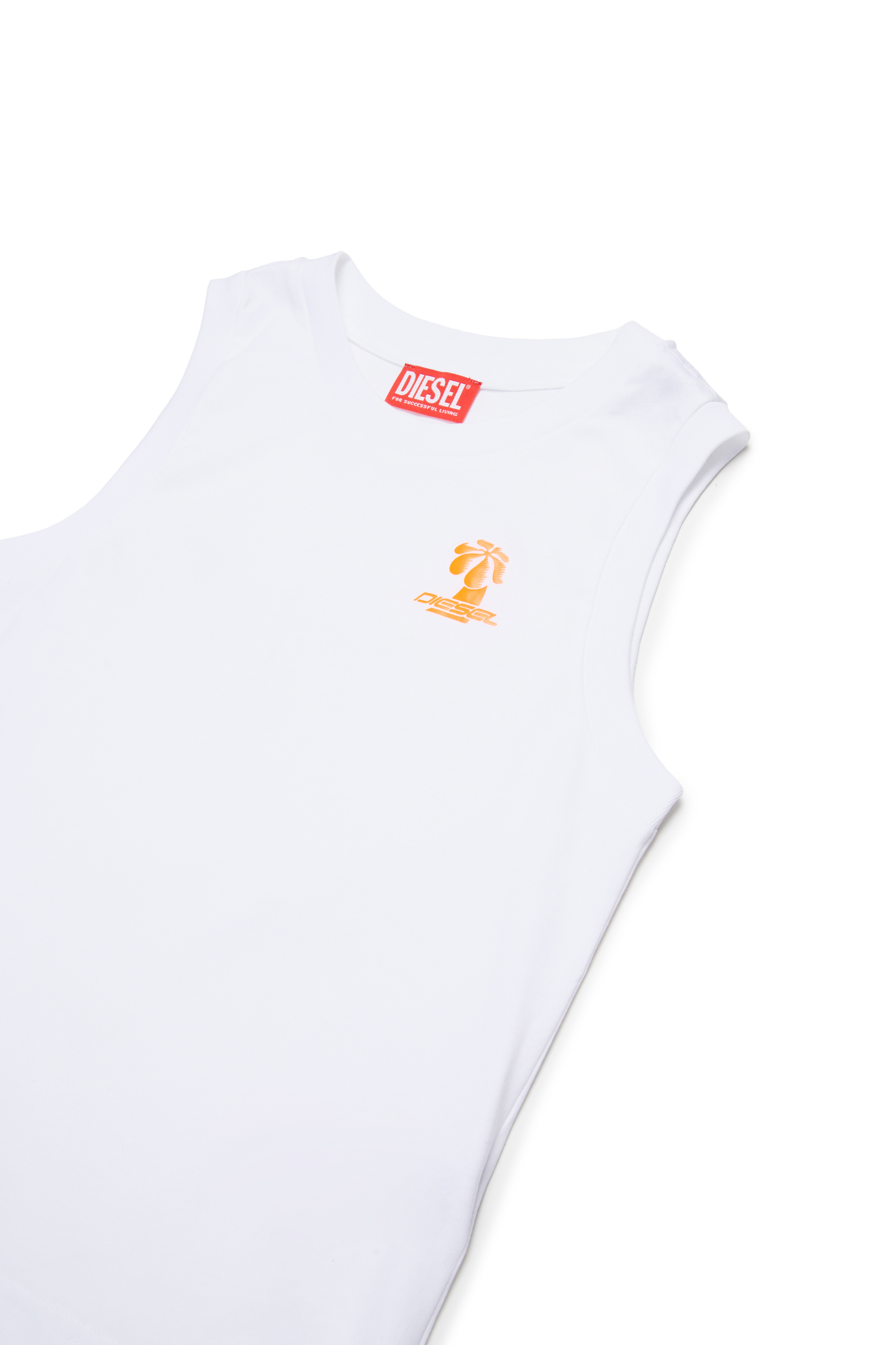 Diesel - MTDENP, Herren Tanktop mit neonfarbenem Palmen-Logo in Weiß - 3