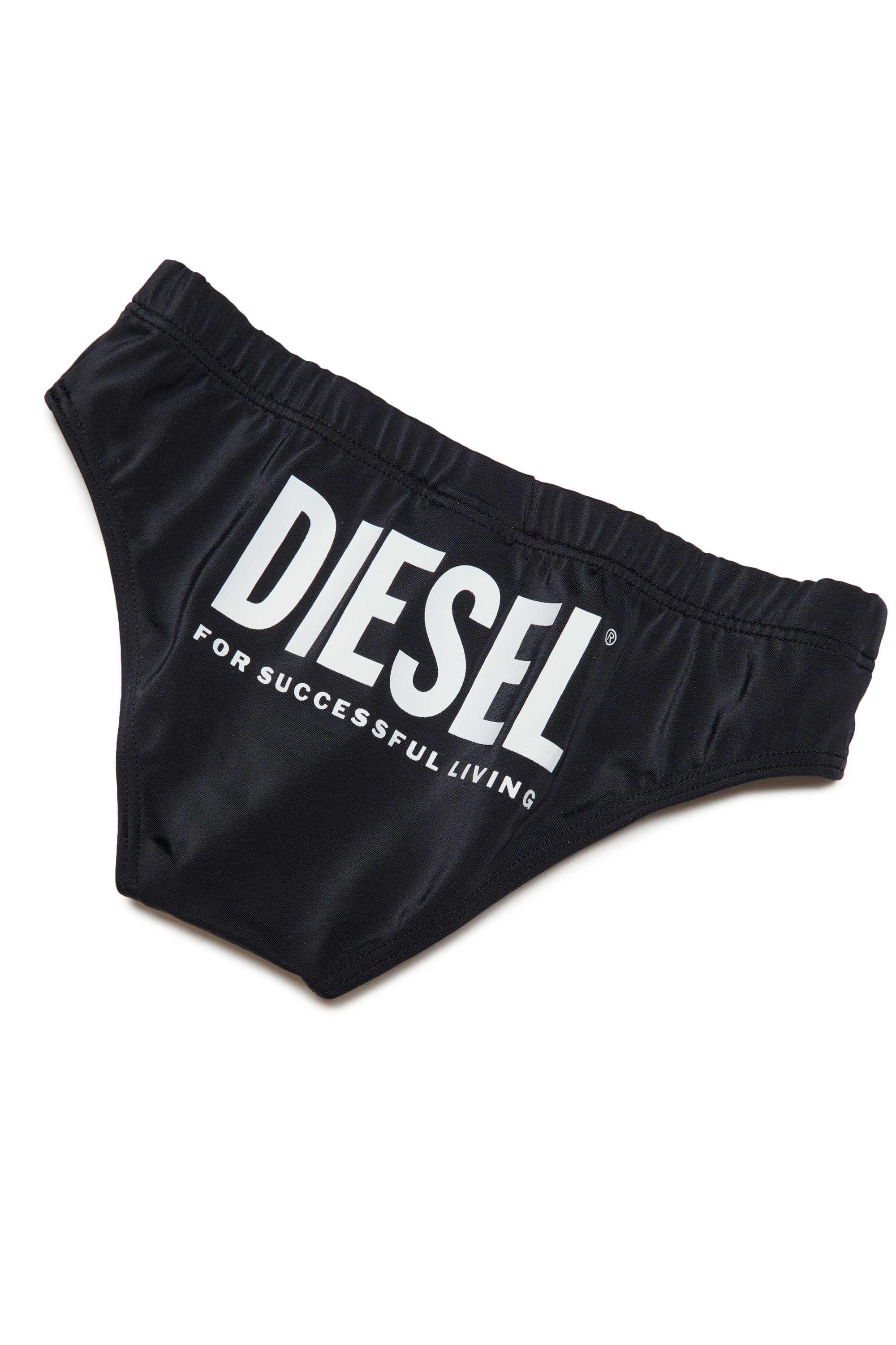 Diesel - MILVO, Man Swim briefs with maxi logo in Black - Image 3