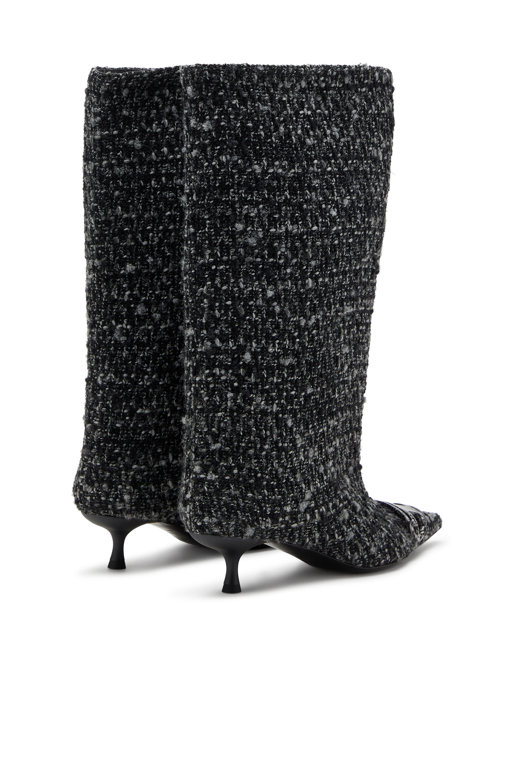 Diesel - D-VENUS 40 KB TUBE, Damen Bouclé-Kniehohe Stiefel in Schwarz - 3