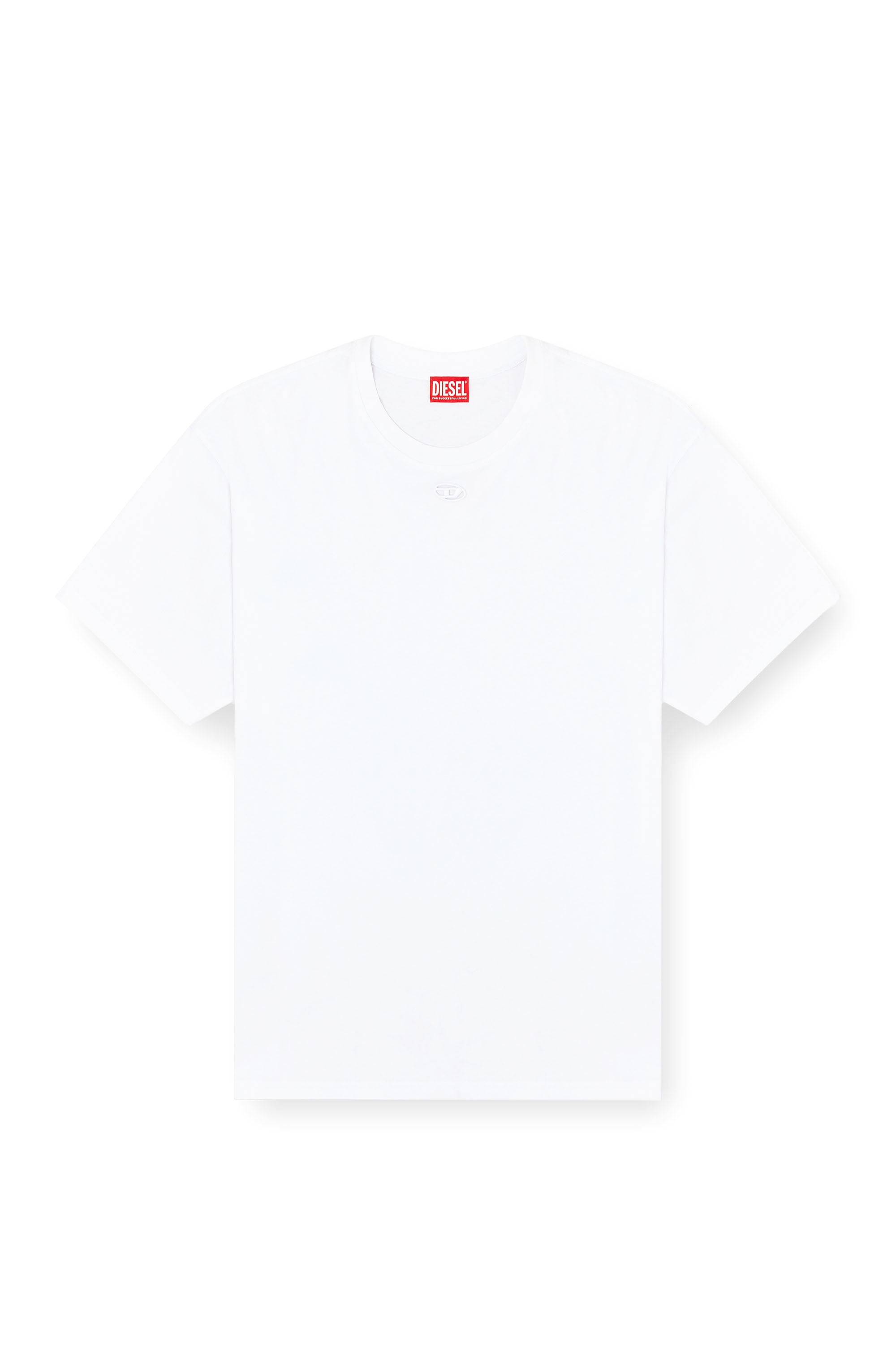 Diesel - T-BOXT-DCO, Herren Locker geschnittenes Baumwoll-T-Shirt mit Oval D Stickerei in Wei&szlig; - 3